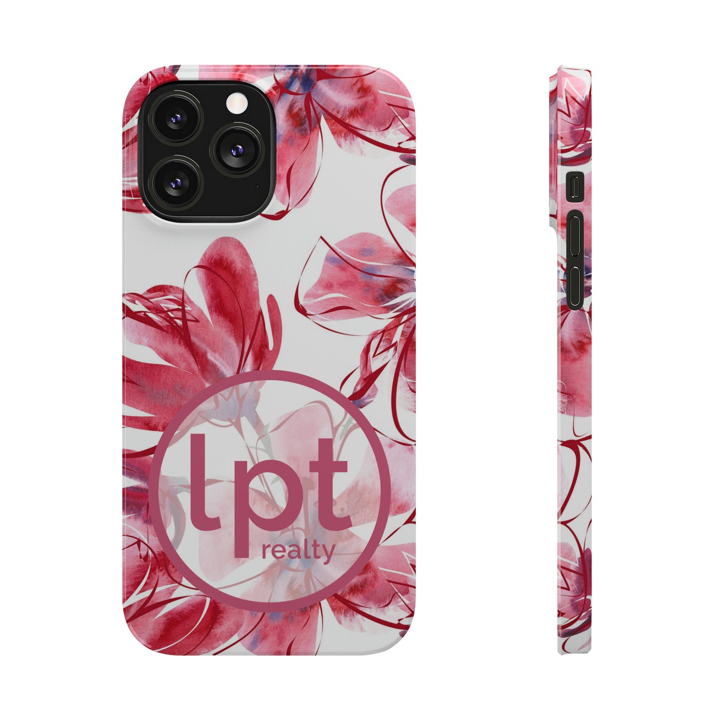 LPT Realty Logo -  Large Pink Flower Iphone 15-12 Slim Phone Case