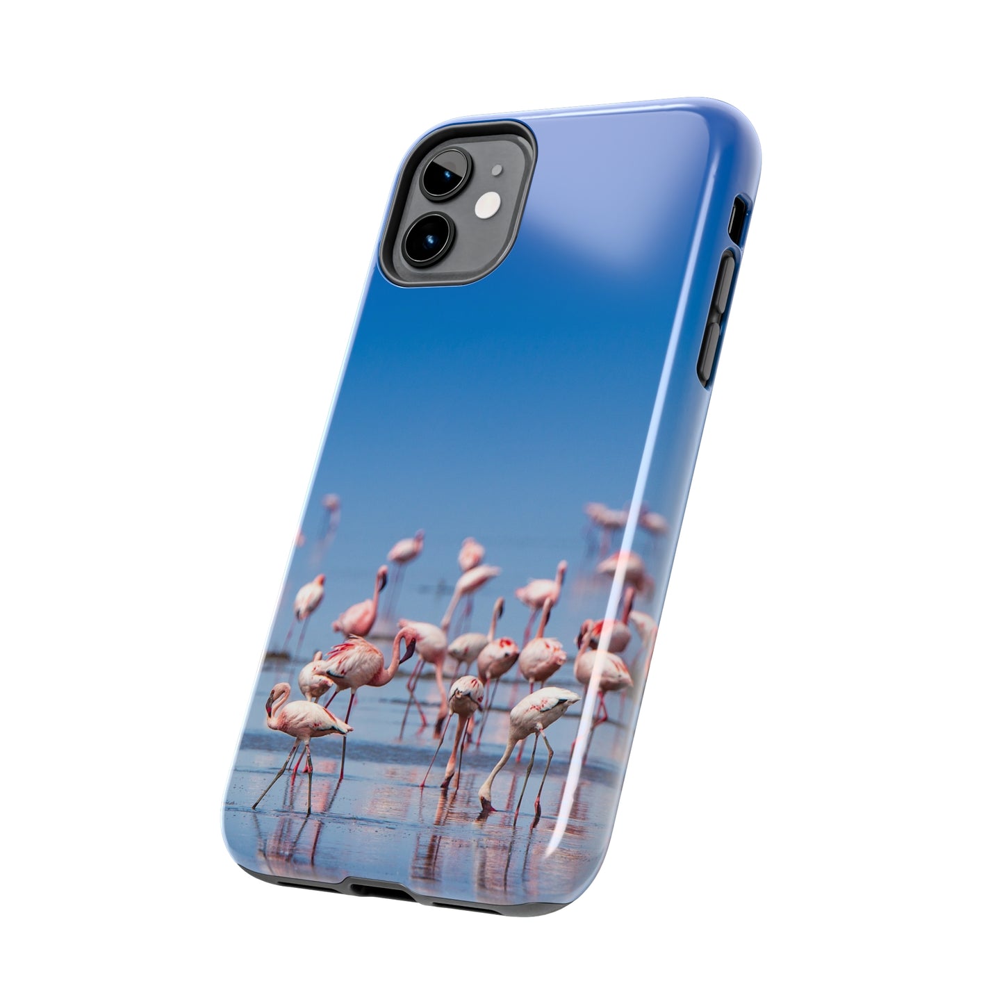 Flamingos on the Beach Iphone Tough Phone Case