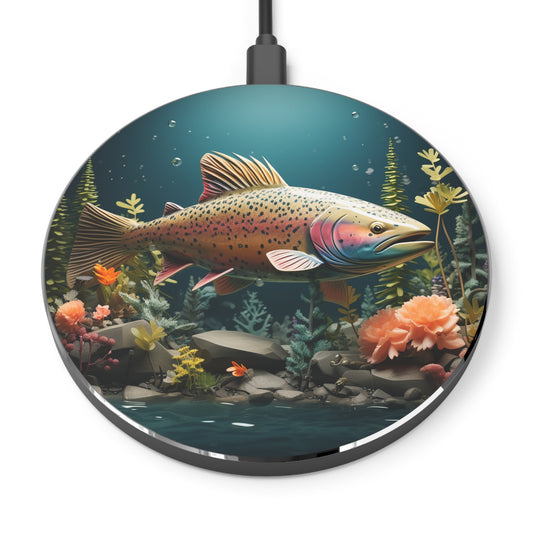 Rainbow Trout Theme Design Wireless Cell Phone 10W Charger