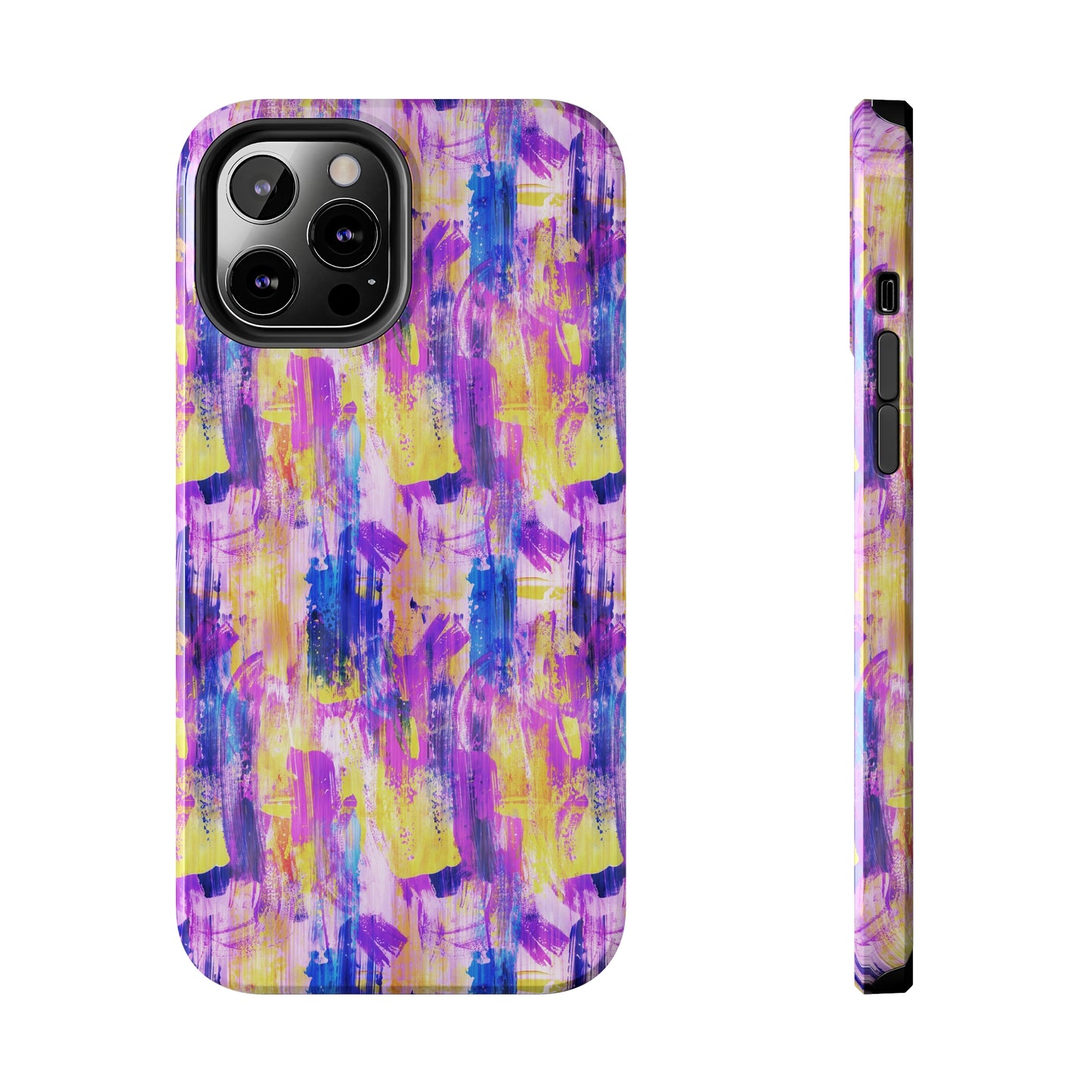 Pink & Yellow Spring Painted Abstract Iphone Tough Phone Case