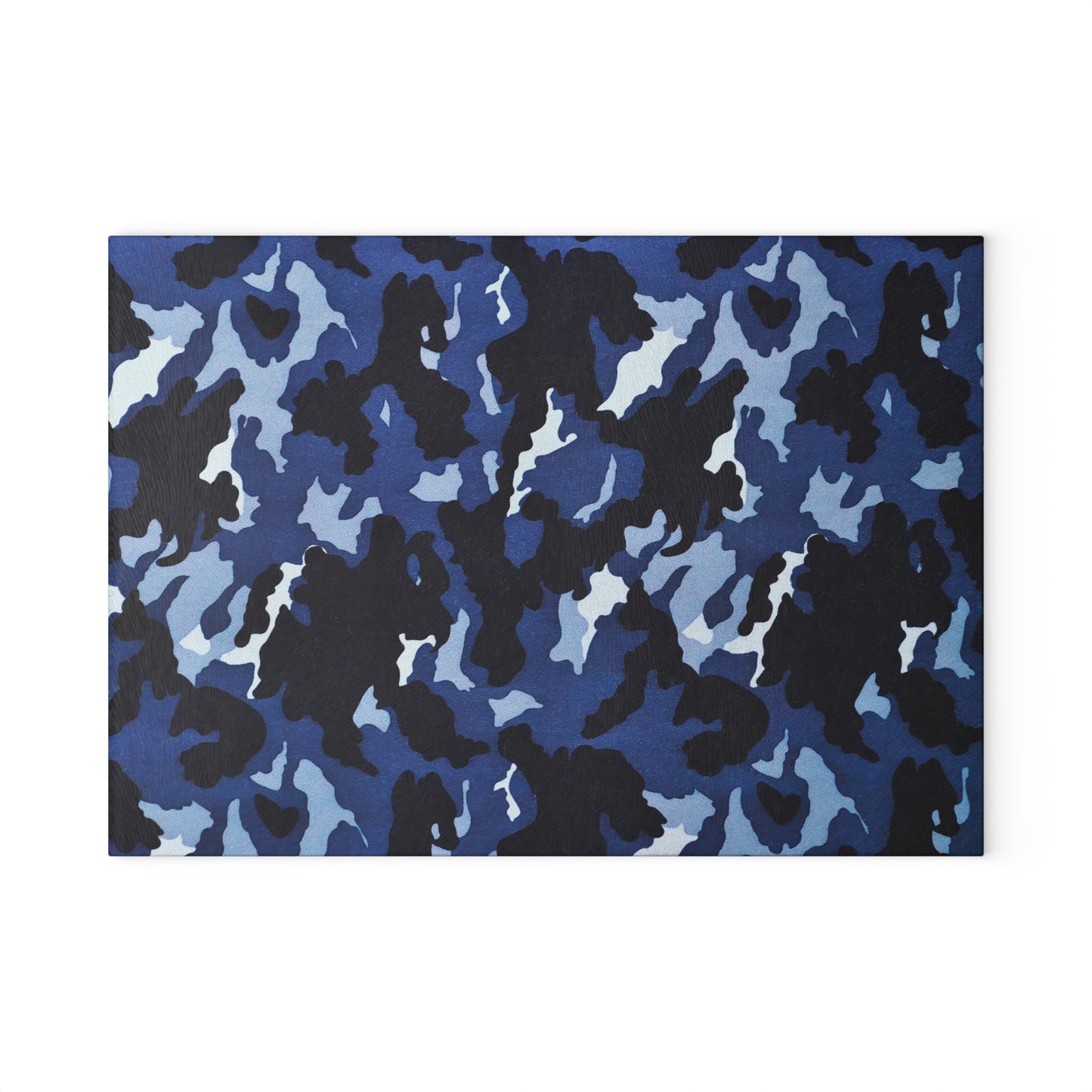 Deep Sea Concealment: Navy Blue Camouflage - Glass Cutting Board  8" x 11" and 11" x 15"