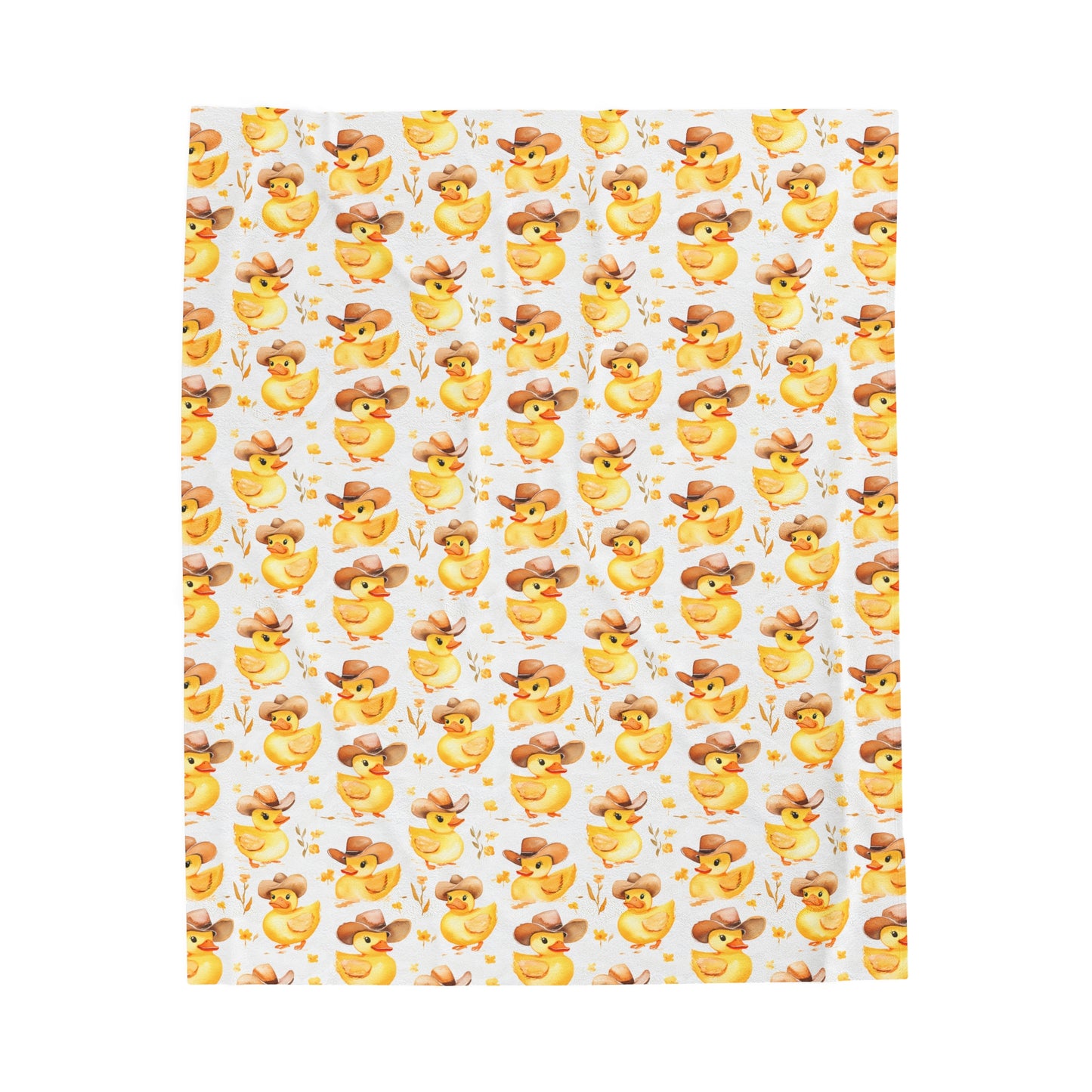 Cowboy Duck Parade Velveteen Plush Blanket 3 Sizes