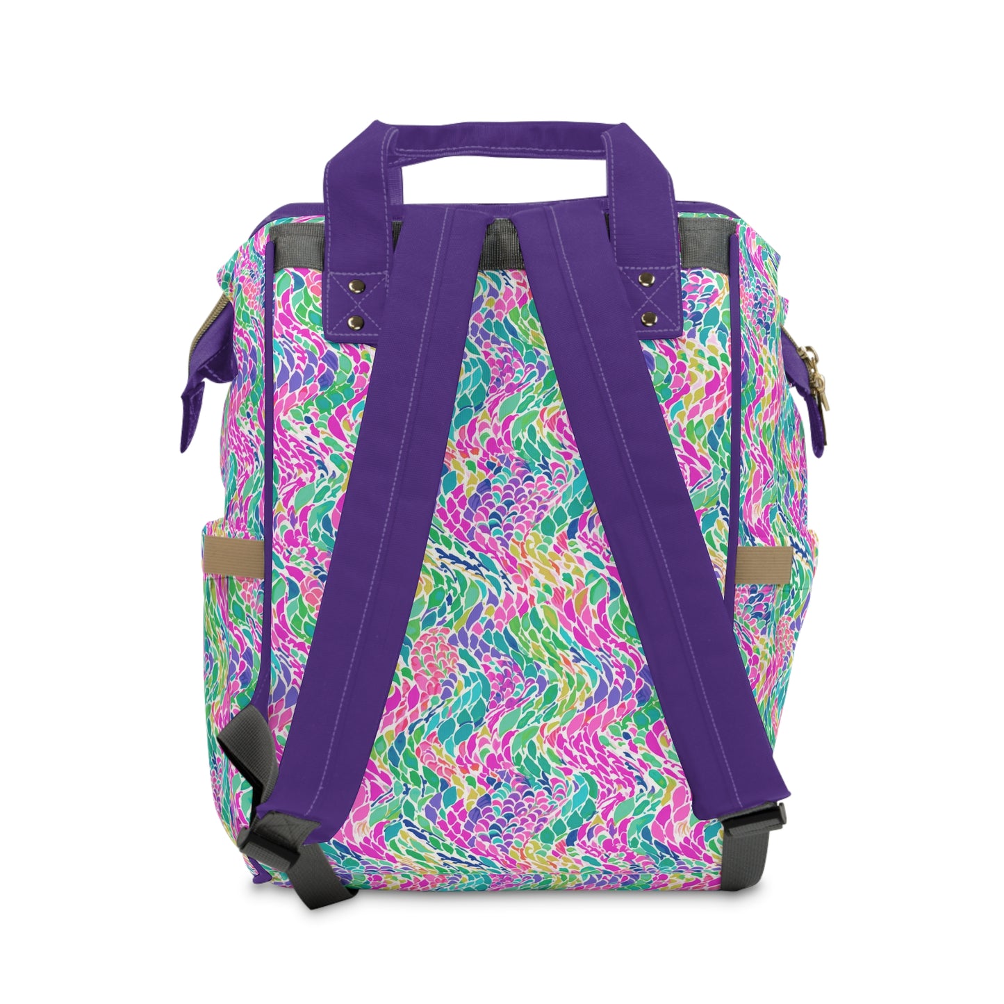 Enchanted Waves: Rainbow Mermaid Dancing in the Sea Multifunctional Diaper Backpack