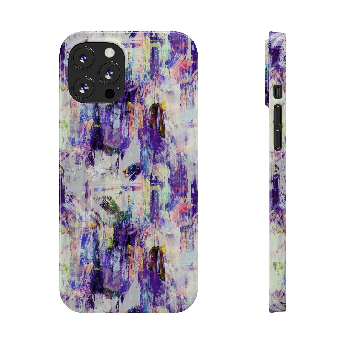 Purple Spring Painted Abstract Iphone 15-12 Slim Phone Case