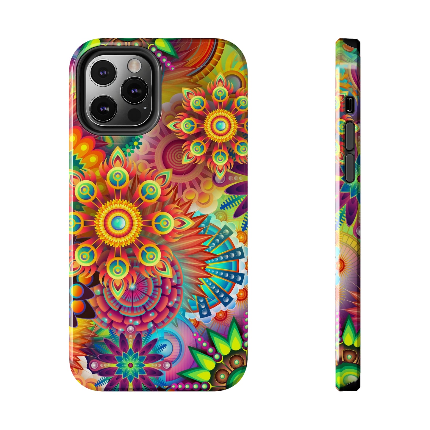 Rainbow Flower Power Design Iphone Tough Phone Case