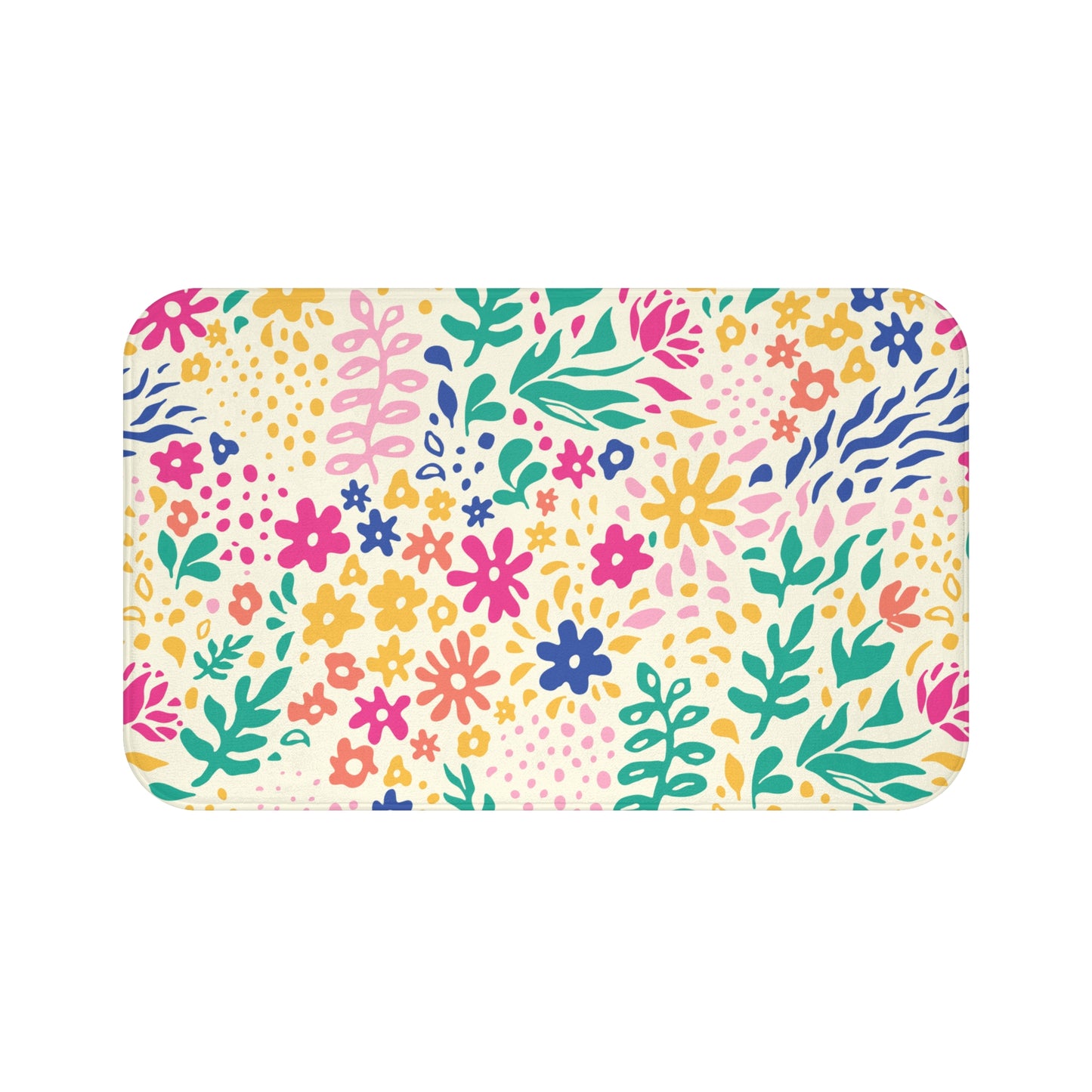 Bright Colored Springtime Flowers  - Bathroom Non-Slip Mat 2 Sizes