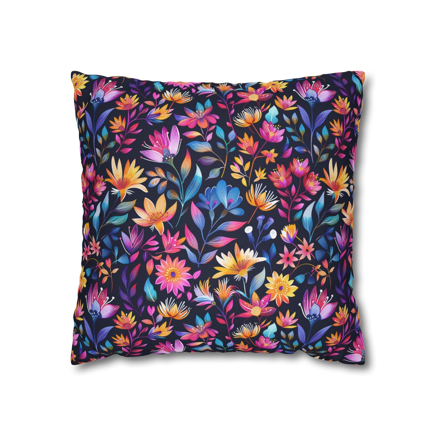 Enchanted Night Garden of Floral Bliss Spun Polyester Square Pillowcase 4 Sizes