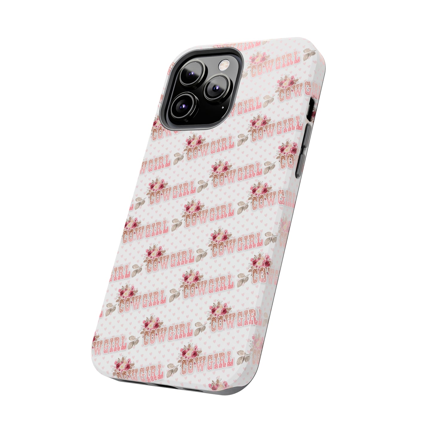 Pink Cowgirl and Flowers Iphone Tough Phone Case