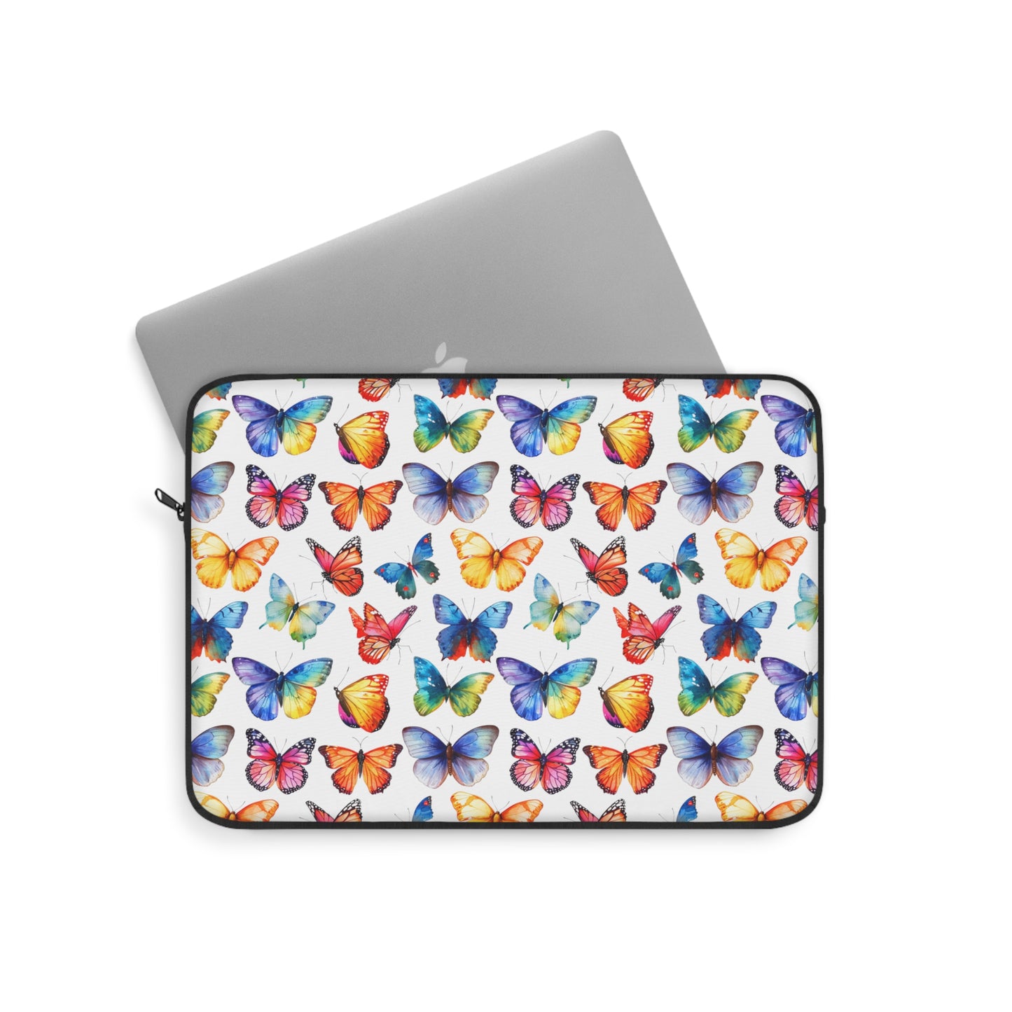 Rainbow Whirl: Butterflies in a Burst of Vibrant Colors Laptop or Ipad Protective Sleeve 3 Sizes Available