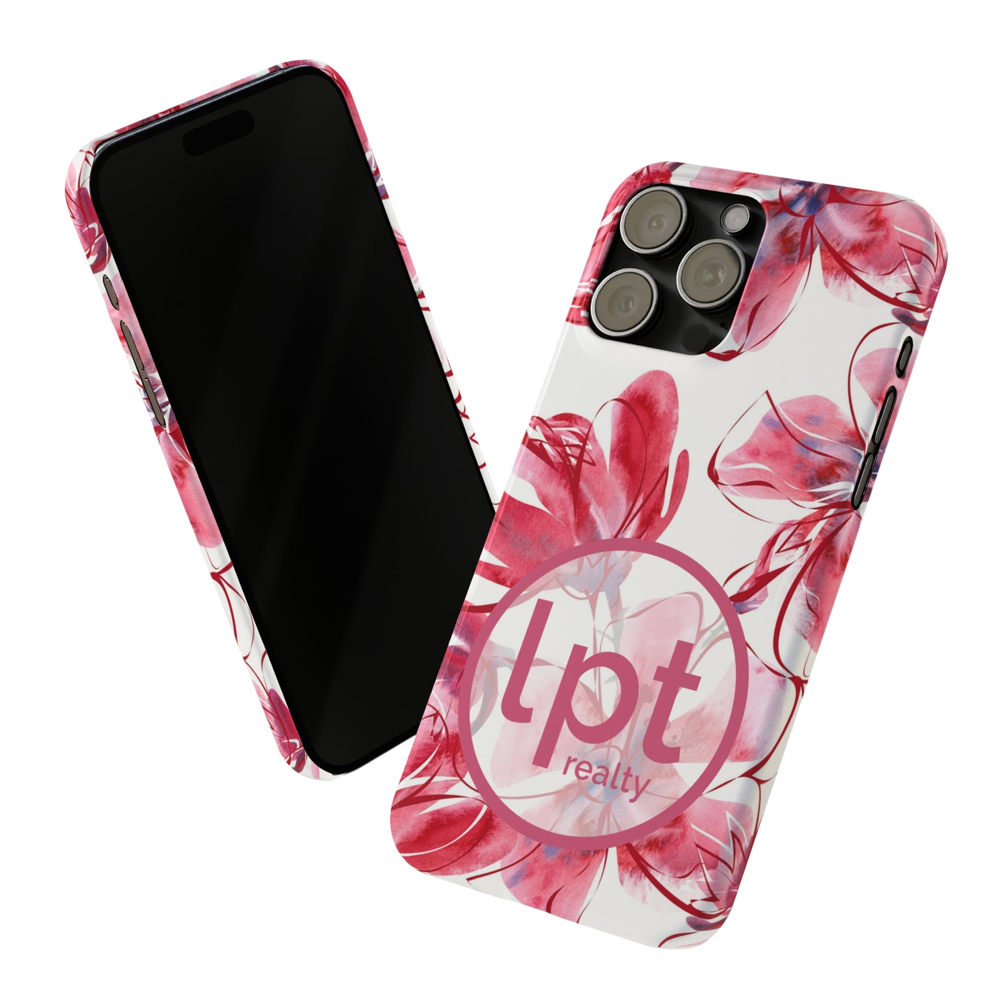 LPT Realty Logo -  Large Pink Flower Iphone 15-12 Slim Phone Case