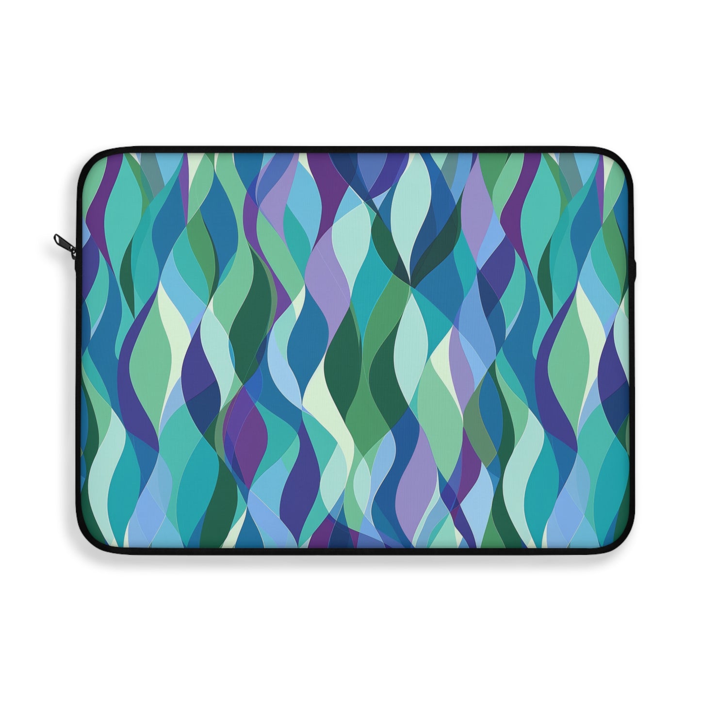 Modern Mosaic Art Ocean Waves of Blue and Green Laptop or Ipad Protective Sleeve 3 Sizes Available