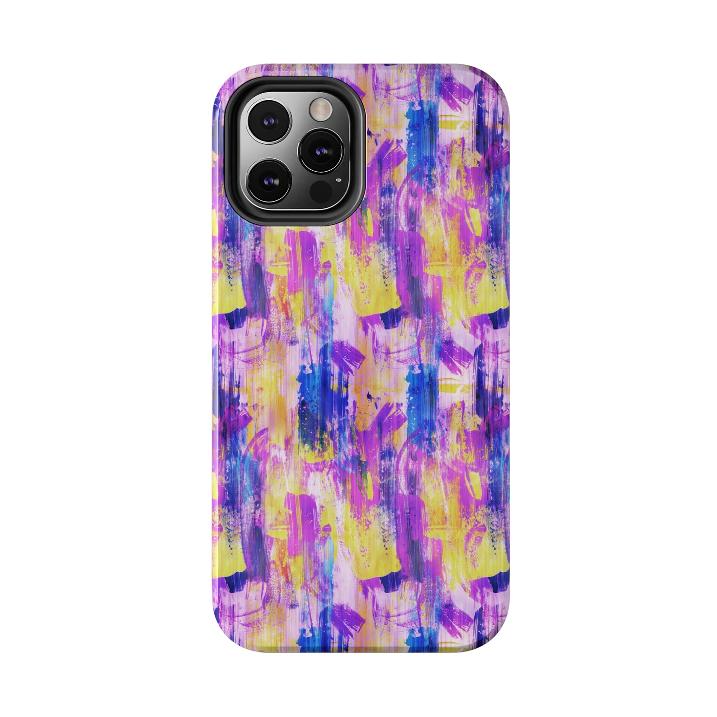 Pink & Yellow Spring Painted Abstract Iphone Tough Phone Case