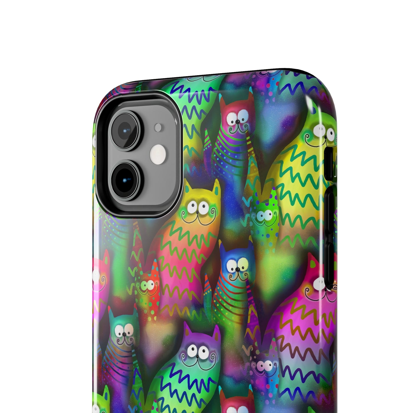 Neon Rainbow Cartoon Cats Iphone Tough Phone Case