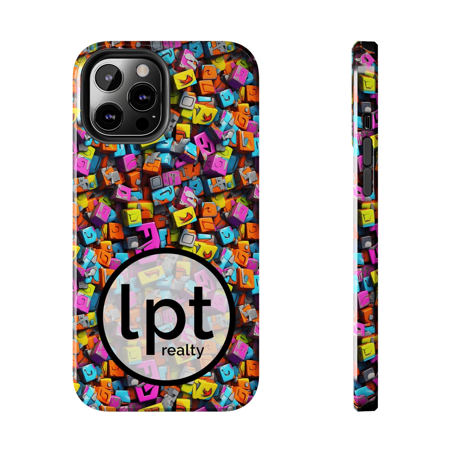 LPT Realty Logo -  3D Abstract Colorful Block Design Iphone Tough Phone Case