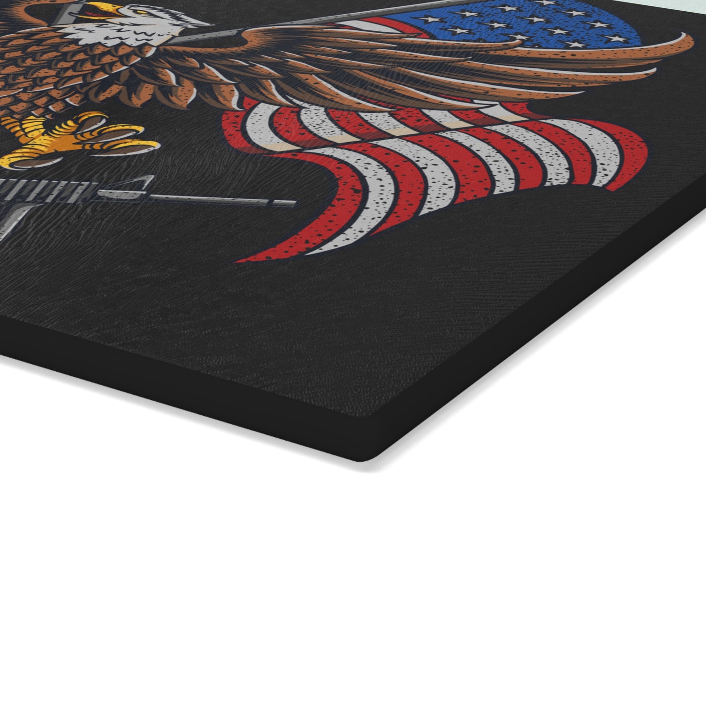 American Flags with Eagle - Glass Cutting Board  8" x 11" and 11" x 15"