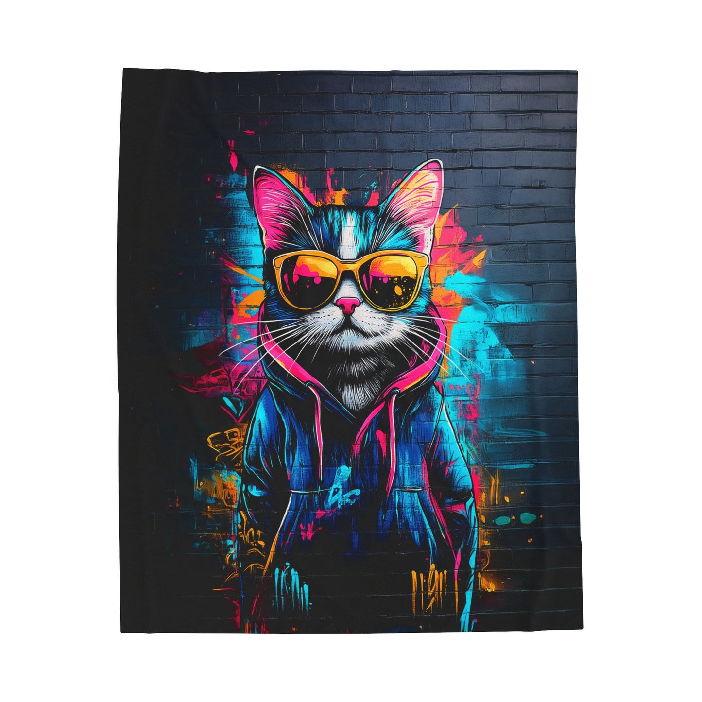 Urban Cool Cat Velveteen Plush Blanket 3 Sizes