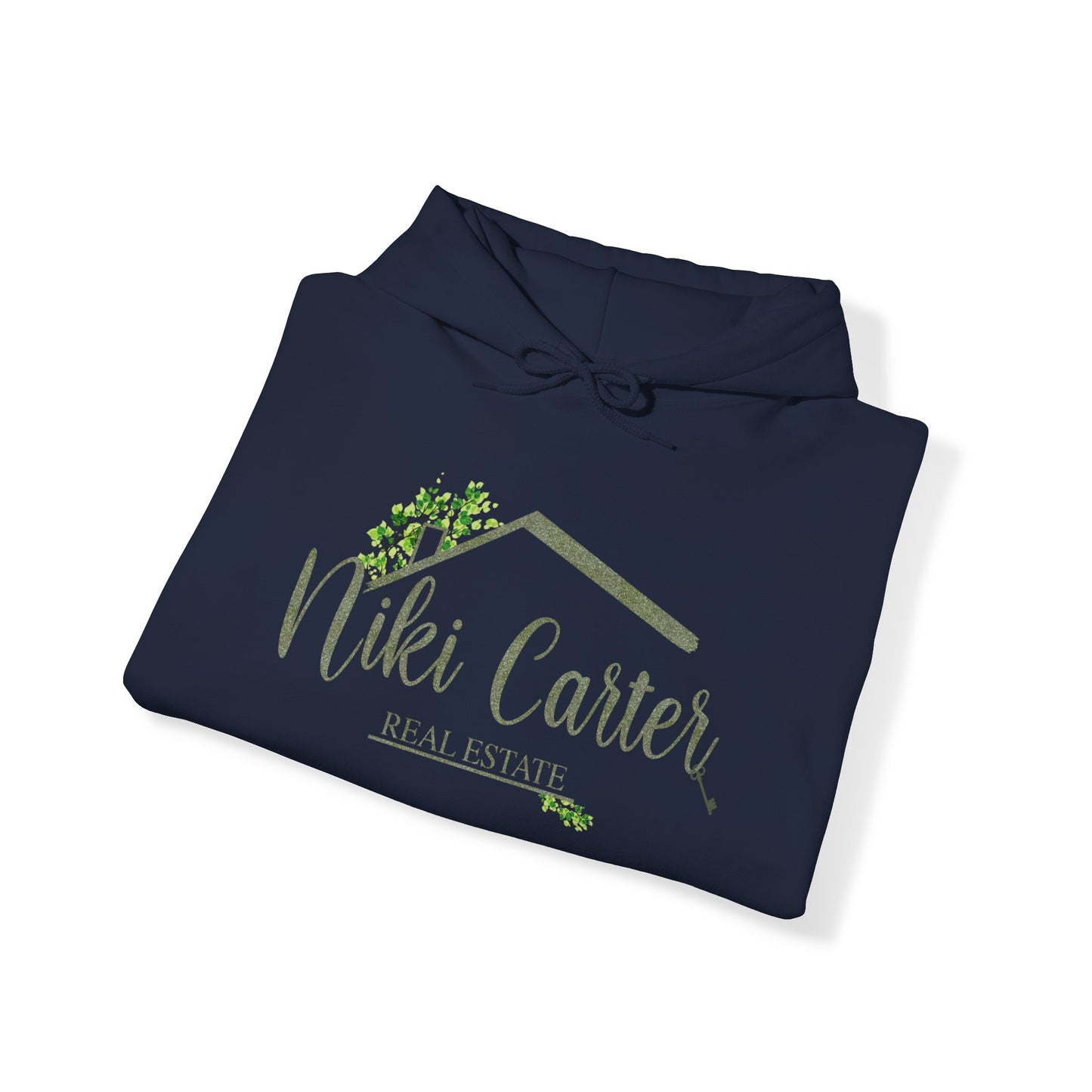 Niki Carter Olive Sparkle Logo, LPT on Back  - Hooded Sweatshirt S-5XL