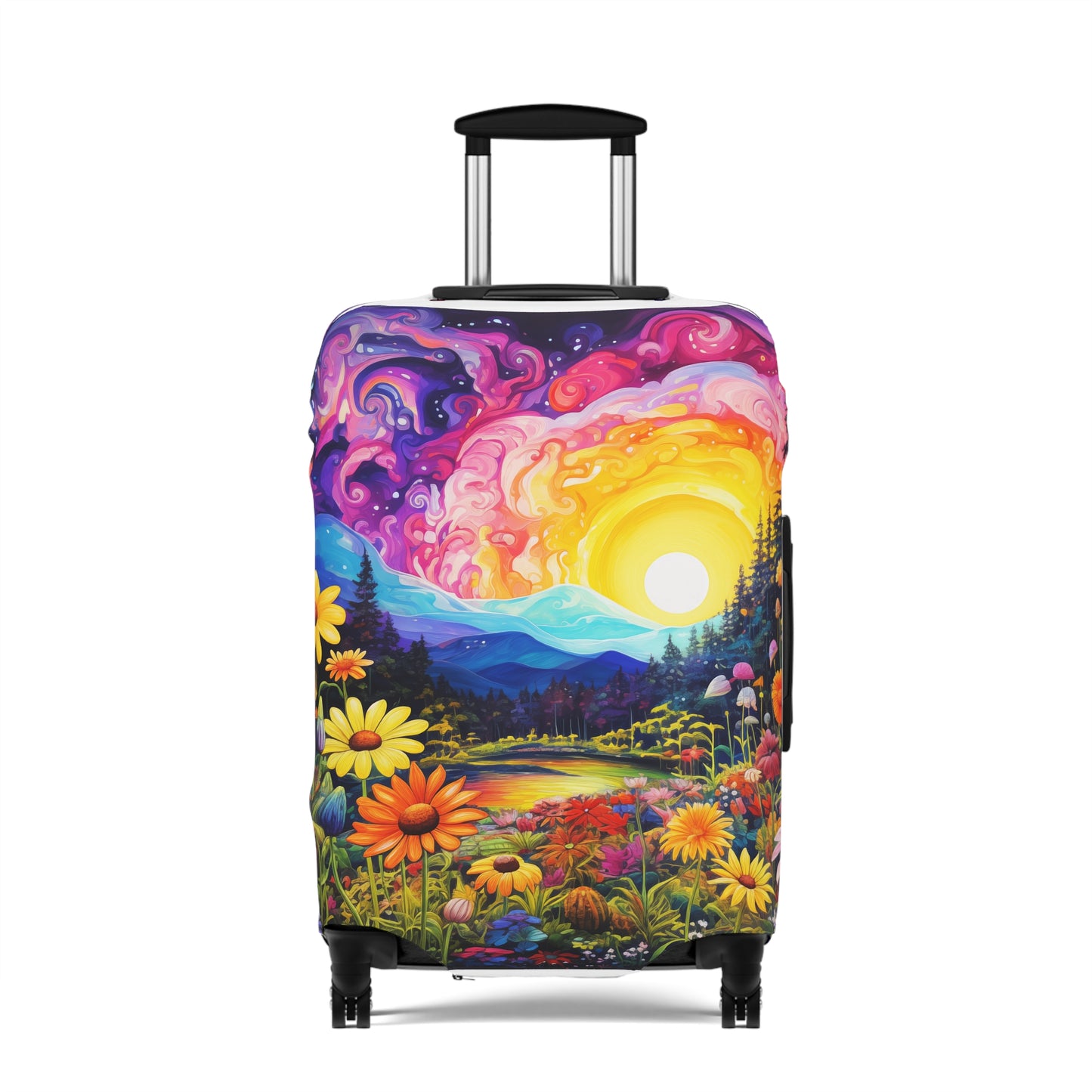 Enchanting Sunrise Over a Whimsical Field of Wildflowers  - Luggage Protector and Cover 3 Sizes