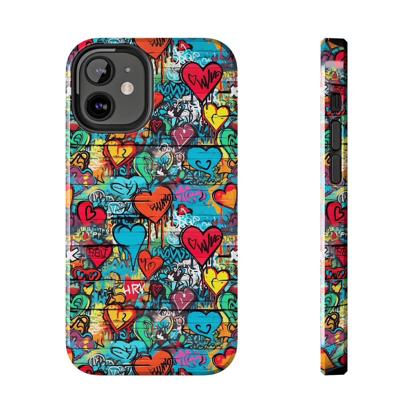 Street Art Graffiti Hearts Design Iphone Tough Phone Case