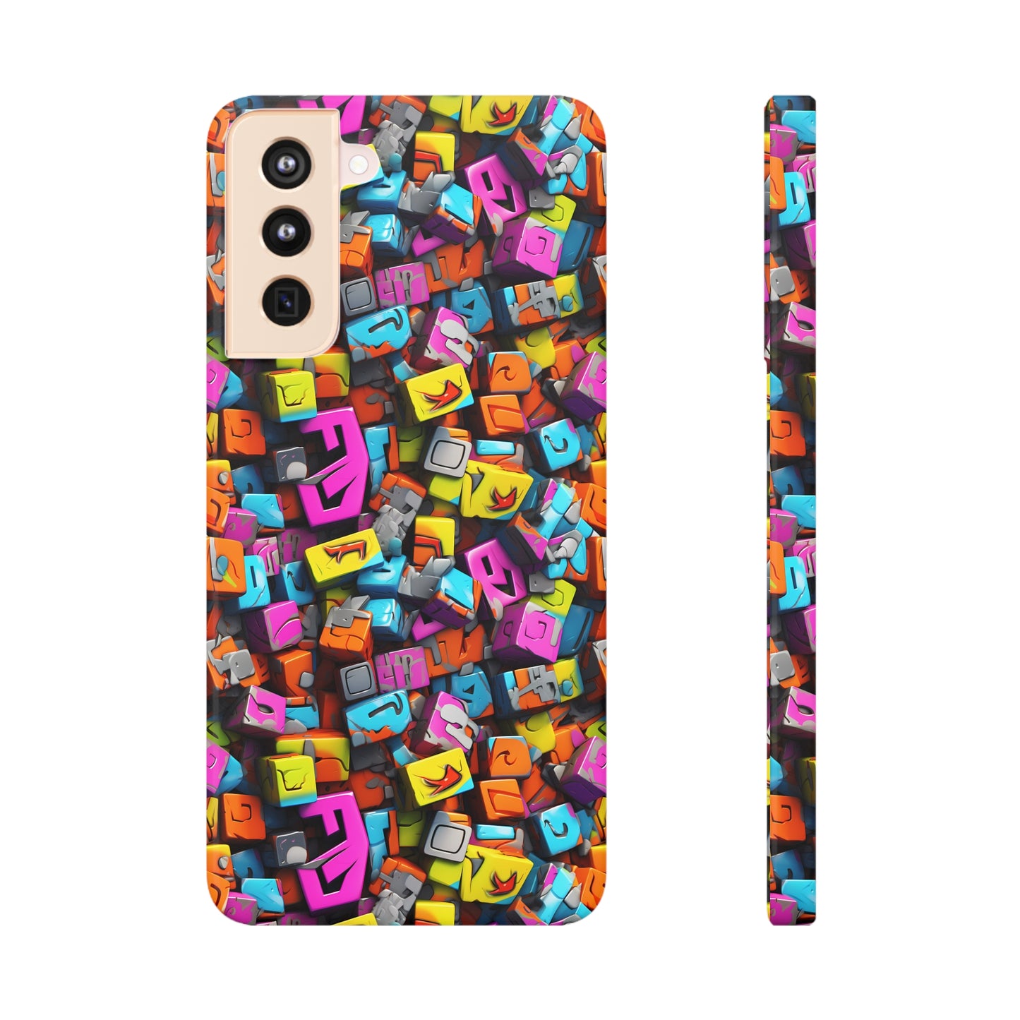 3D Abstract Colorful Block Design Samsung Slim Cases