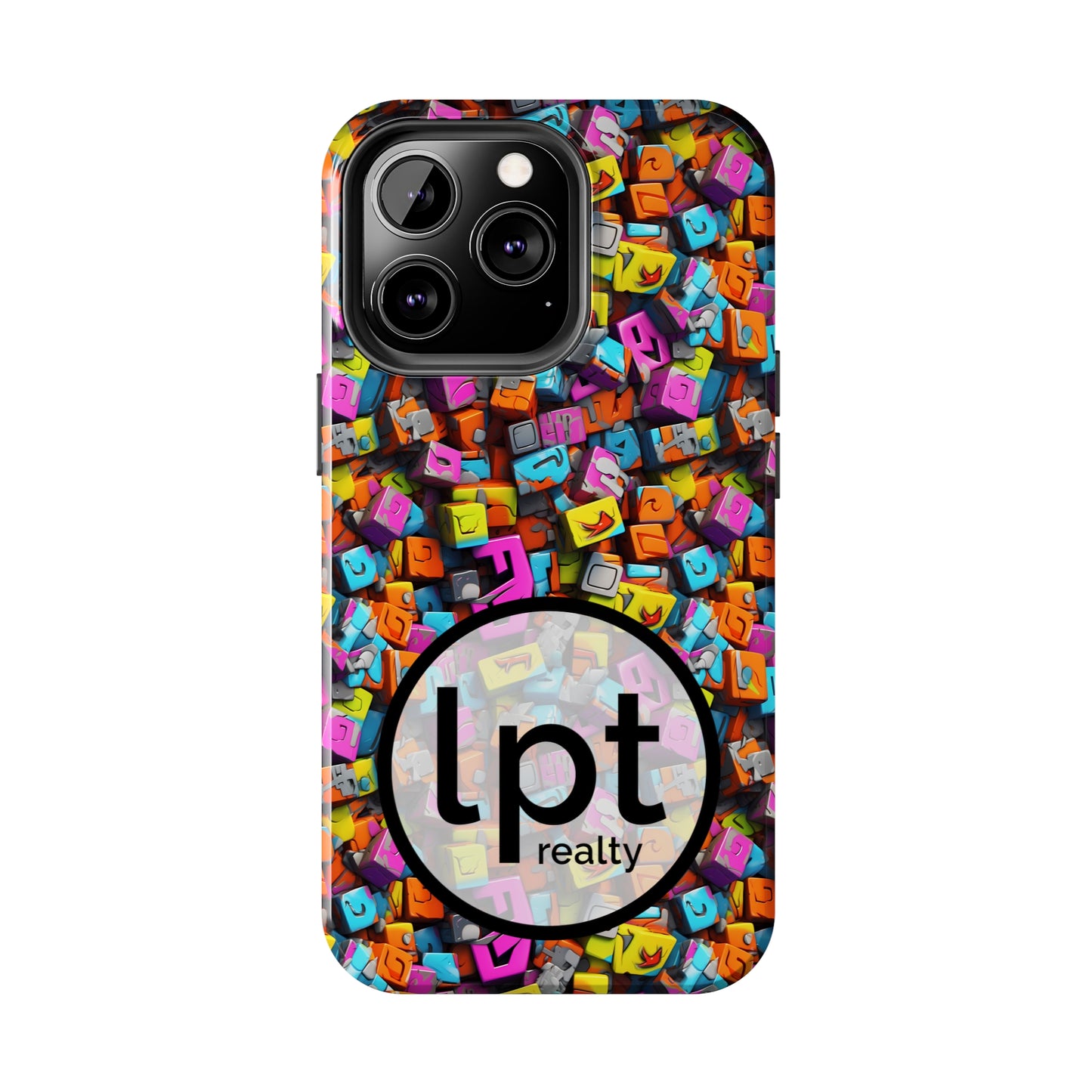 LPT Realty Logo -  3D Abstract Colorful Block Design Iphone Tough Phone Case