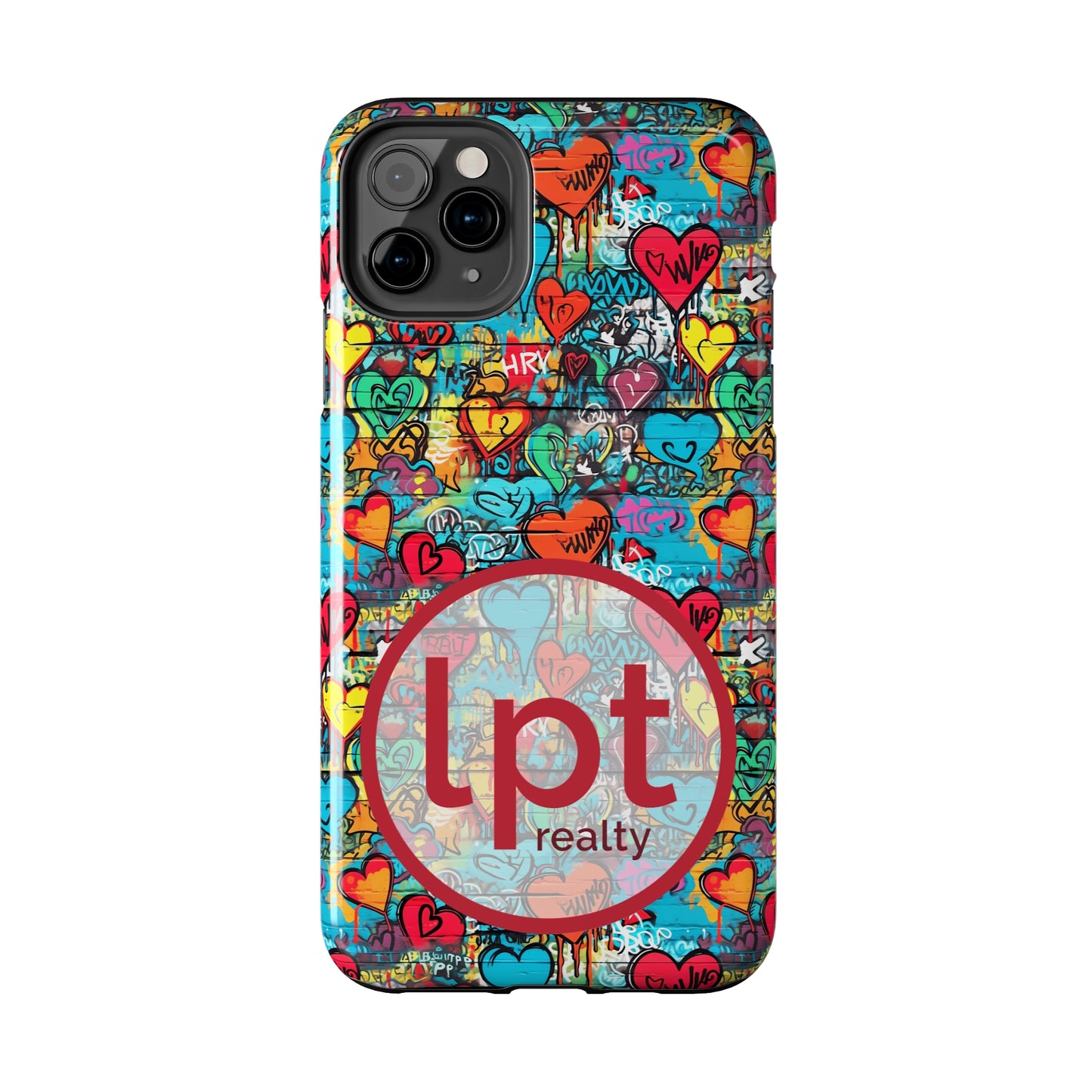 LPT Realty Logo -  Street Art Graffiti Hearts Design Iphone Tough Phone Case