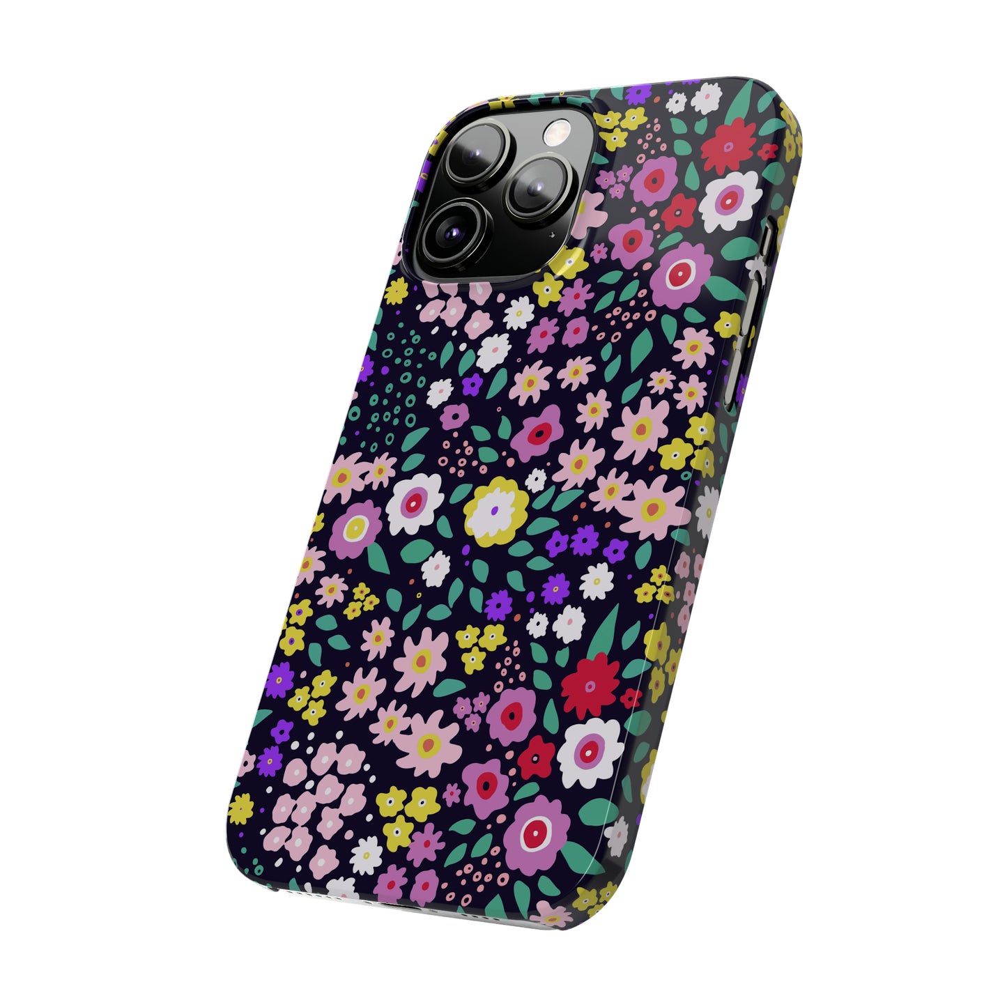 Tiny Colorful Flowers Iphone 15-12 Slim Phone Case