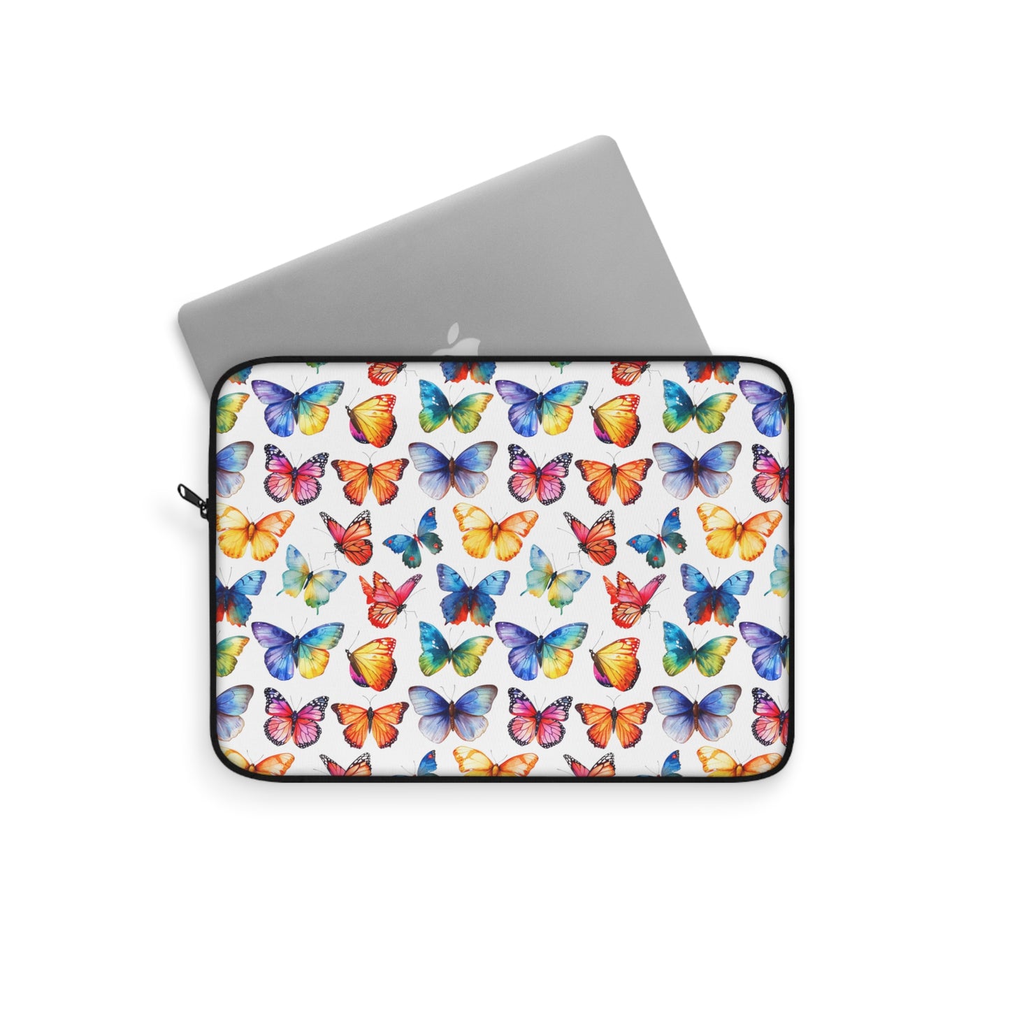 Rainbow Whirl: Butterflies in a Burst of Vibrant Colors Laptop or Ipad Protective Sleeve 3 Sizes Available