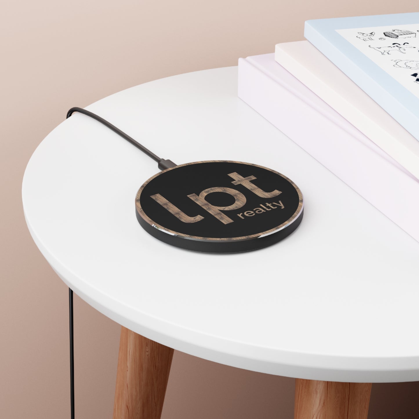 Wireless 10W Charger  - LPT Realty Logo Wood Design