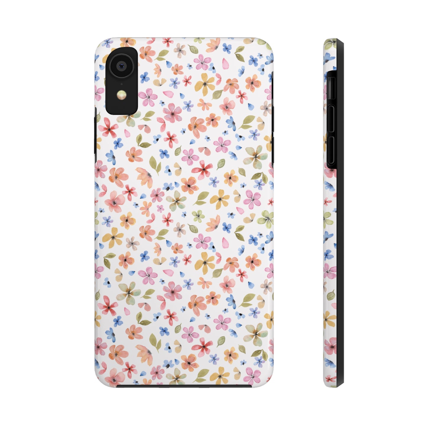 Tiny Pink, Yellow and Blue Flowers Iphone Tough Phone Case