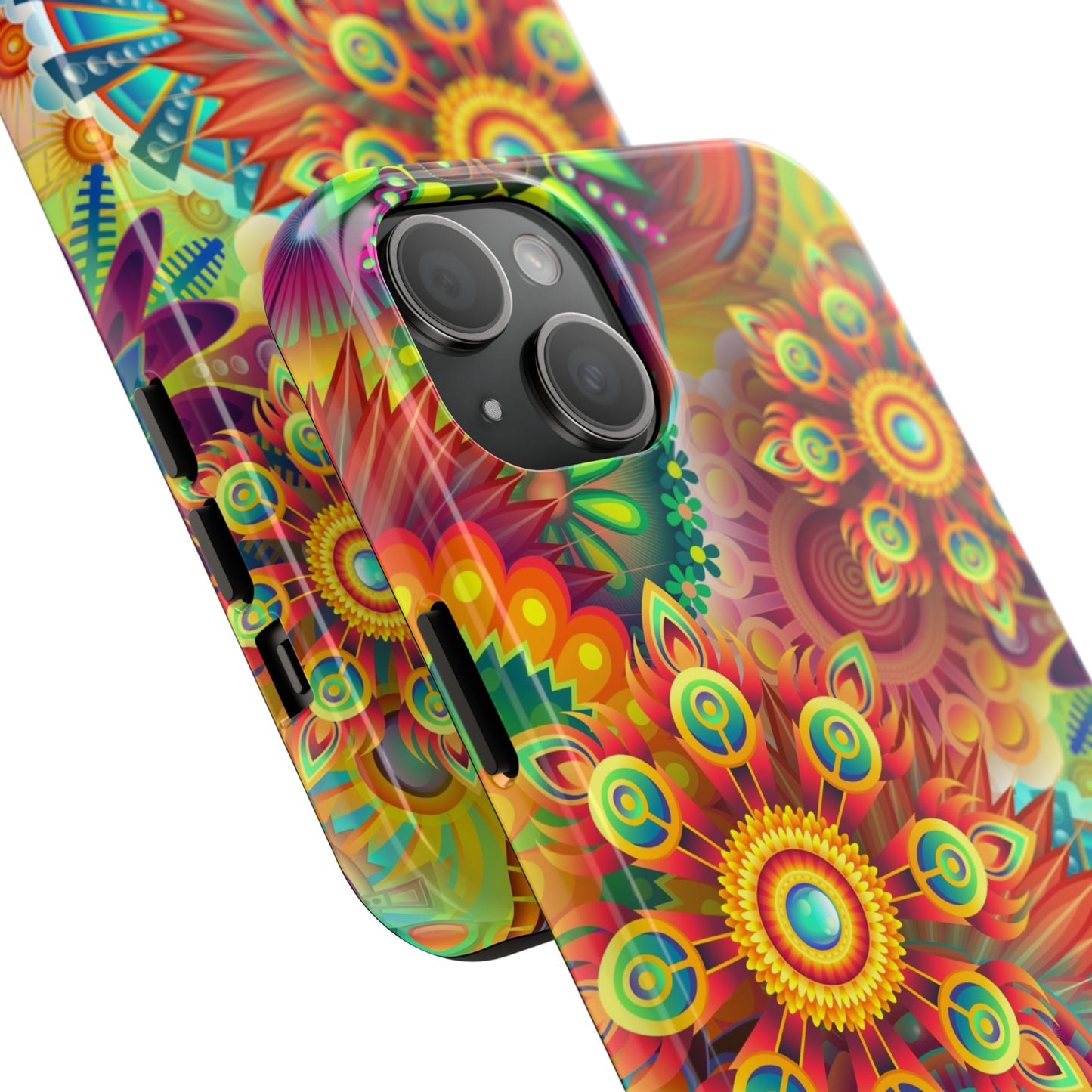 Rainbow Flower Power Design Iphone Tough Phone Case