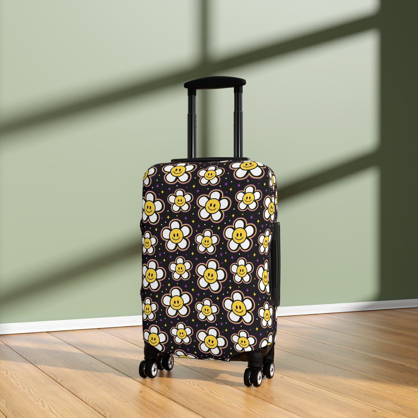 Kids Retro Daisies with Smiley Faces  - Luggage Protector and Cover 3 Sizes