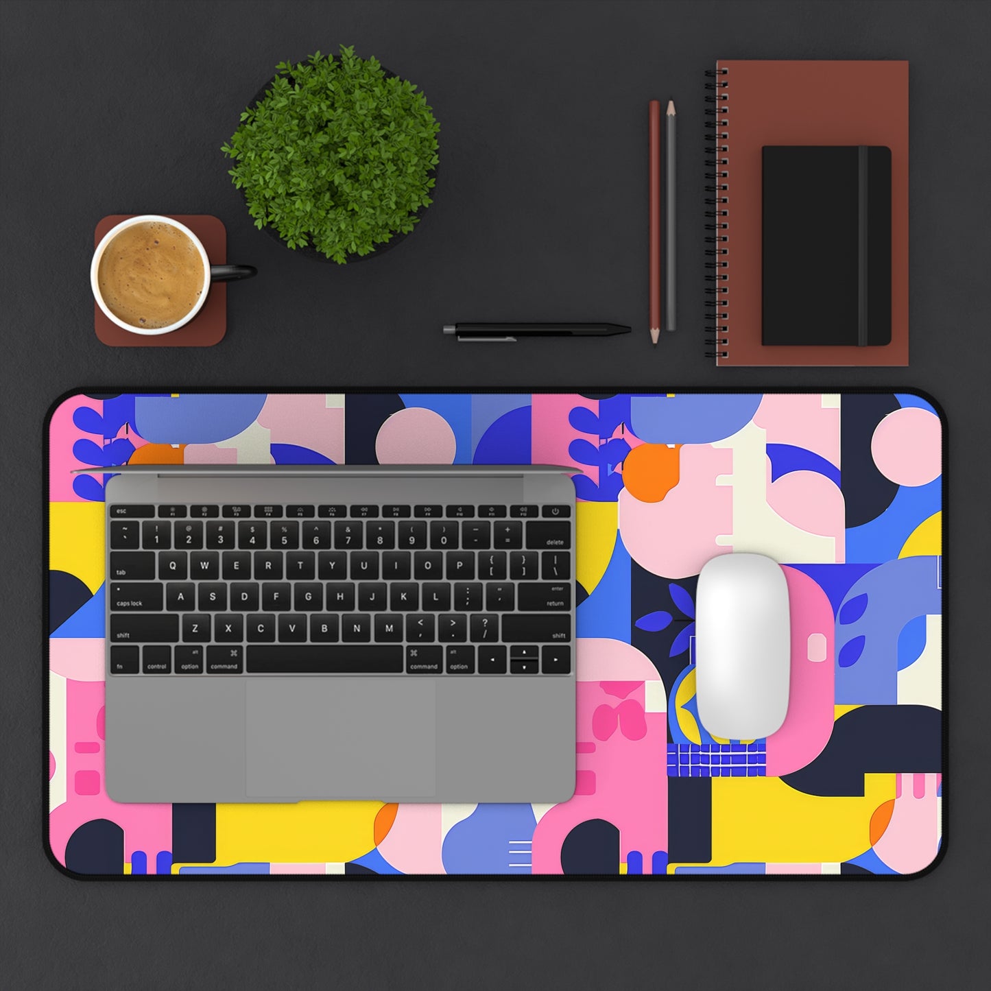 Pop Art in Vibrant Bold Geometric Colors Extended Gaming Mouse Pad  Desk Mat  - 3 Sizes