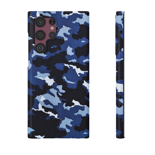 Deep Sea Concealment: Navy Blue Camouflage Samsung Slim Cases