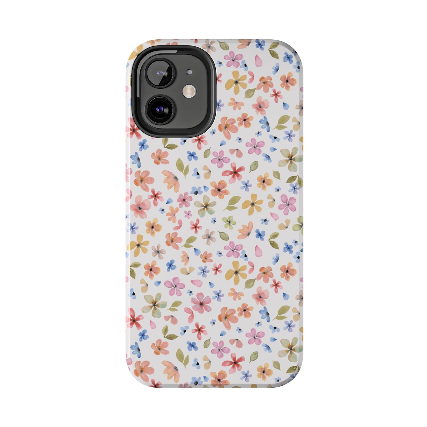 Tiny Pink, Yellow and Blue Flowers Iphone Tough Phone Case