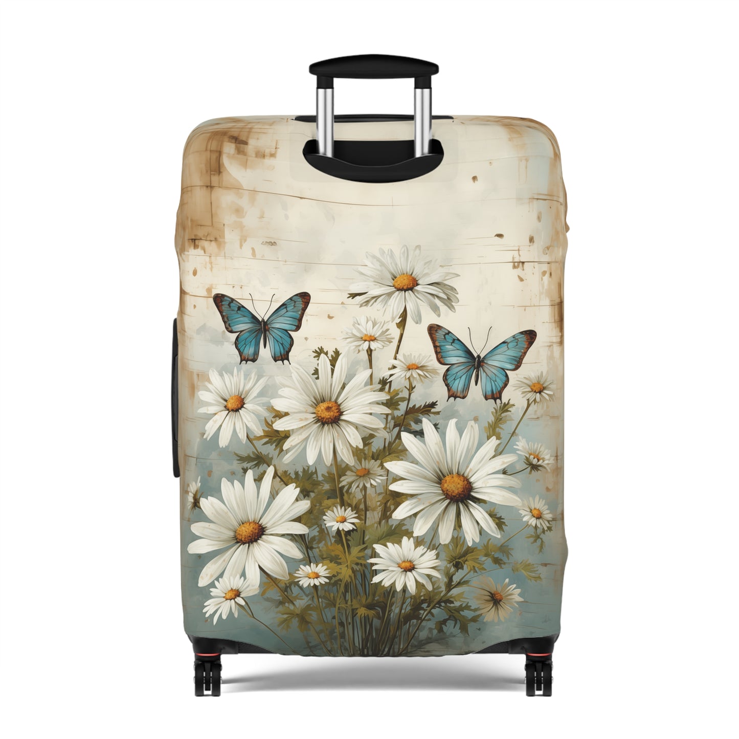 Rustic Farmhouse Daisy and Butterfly Design  - Luggage Protector and Cover 3 Sizes