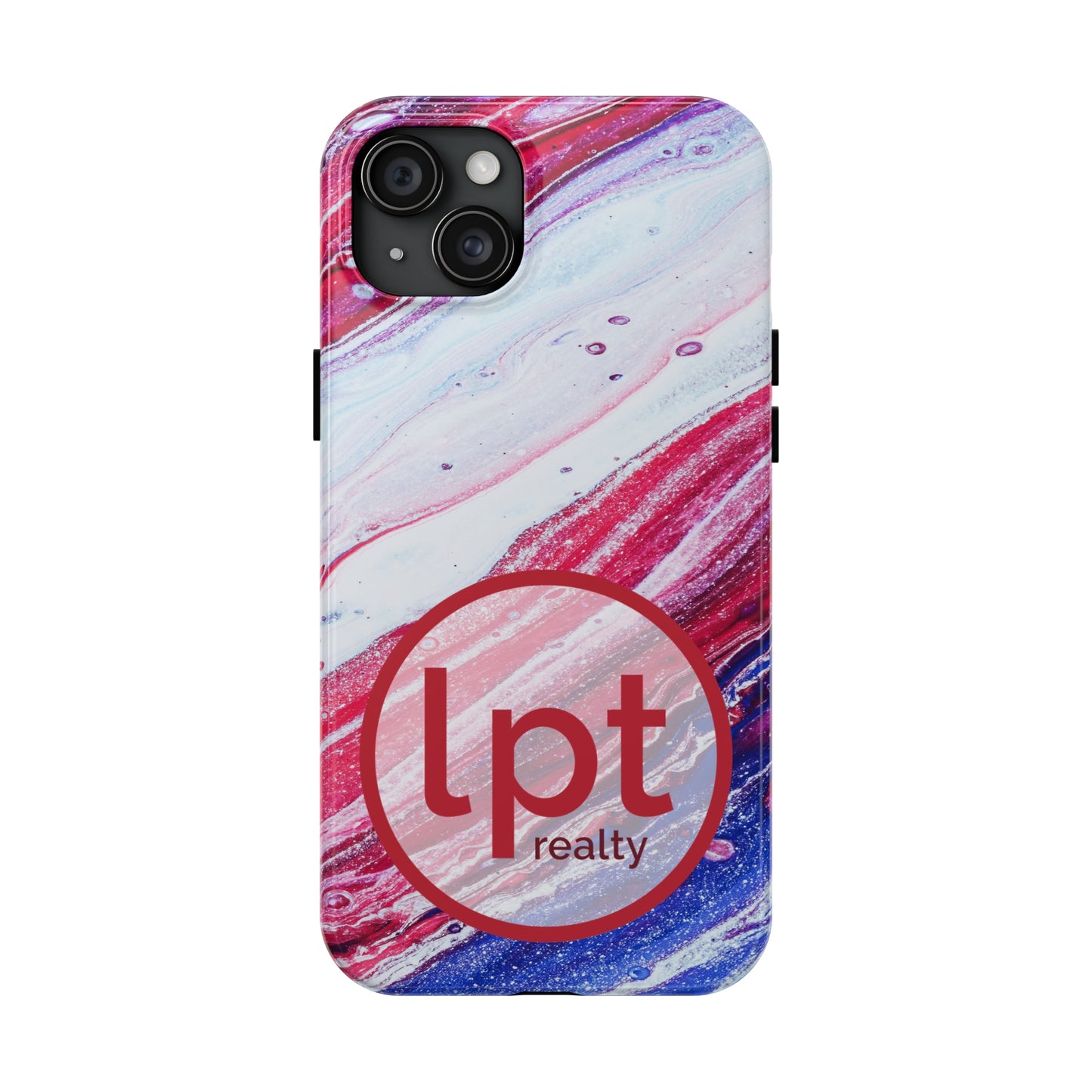 LPT Realty Logo -  Red White and Blue Alcohol Ink Design Iphone Tough Phone Case