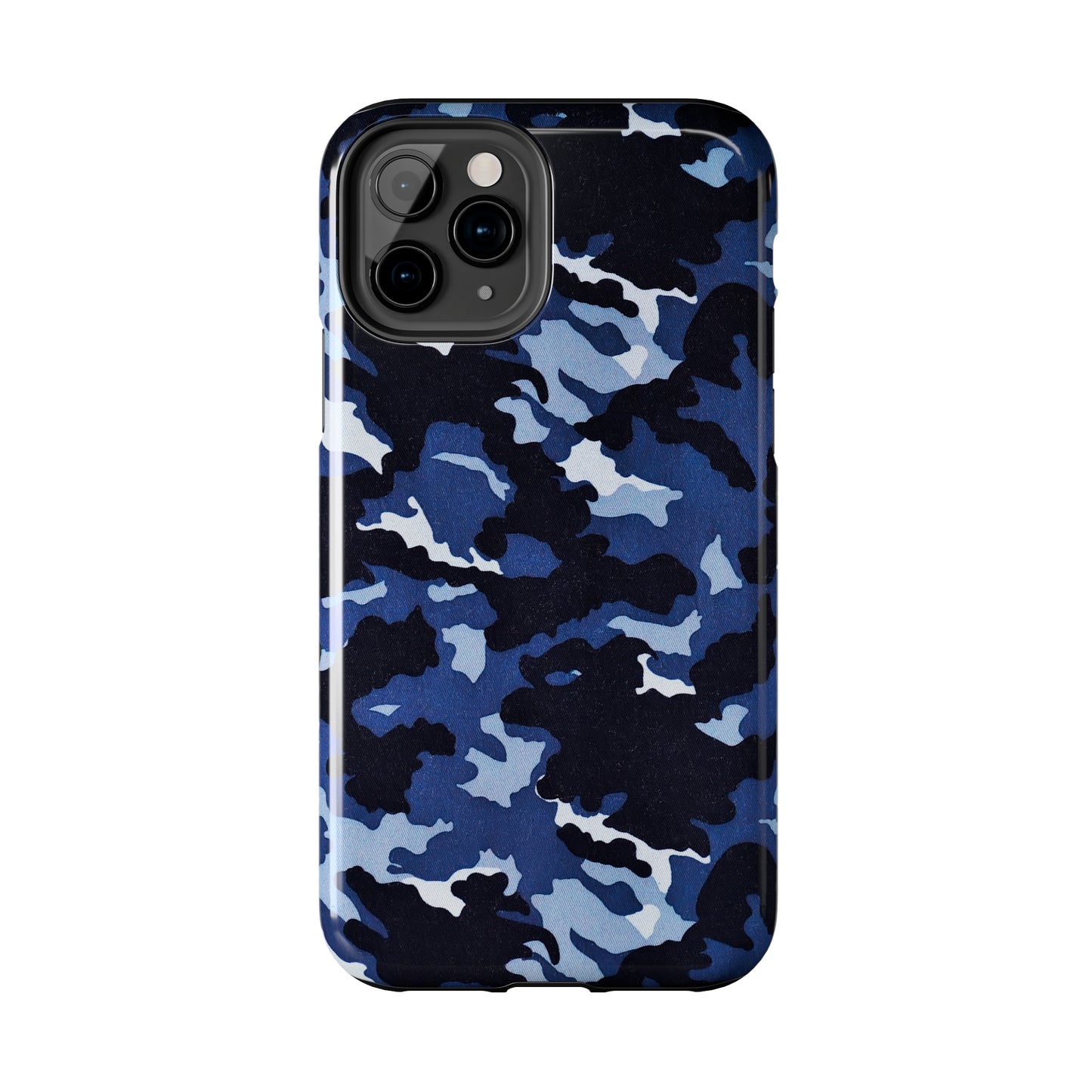 Deep Sea Concealment: Navy Blue Camouflage Iphone Tough Phone Case