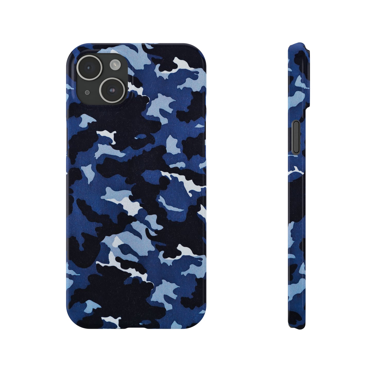 Deep Sea Concealment: Navy Blue Camouflage Iphone 15-12 Slim Phone Case