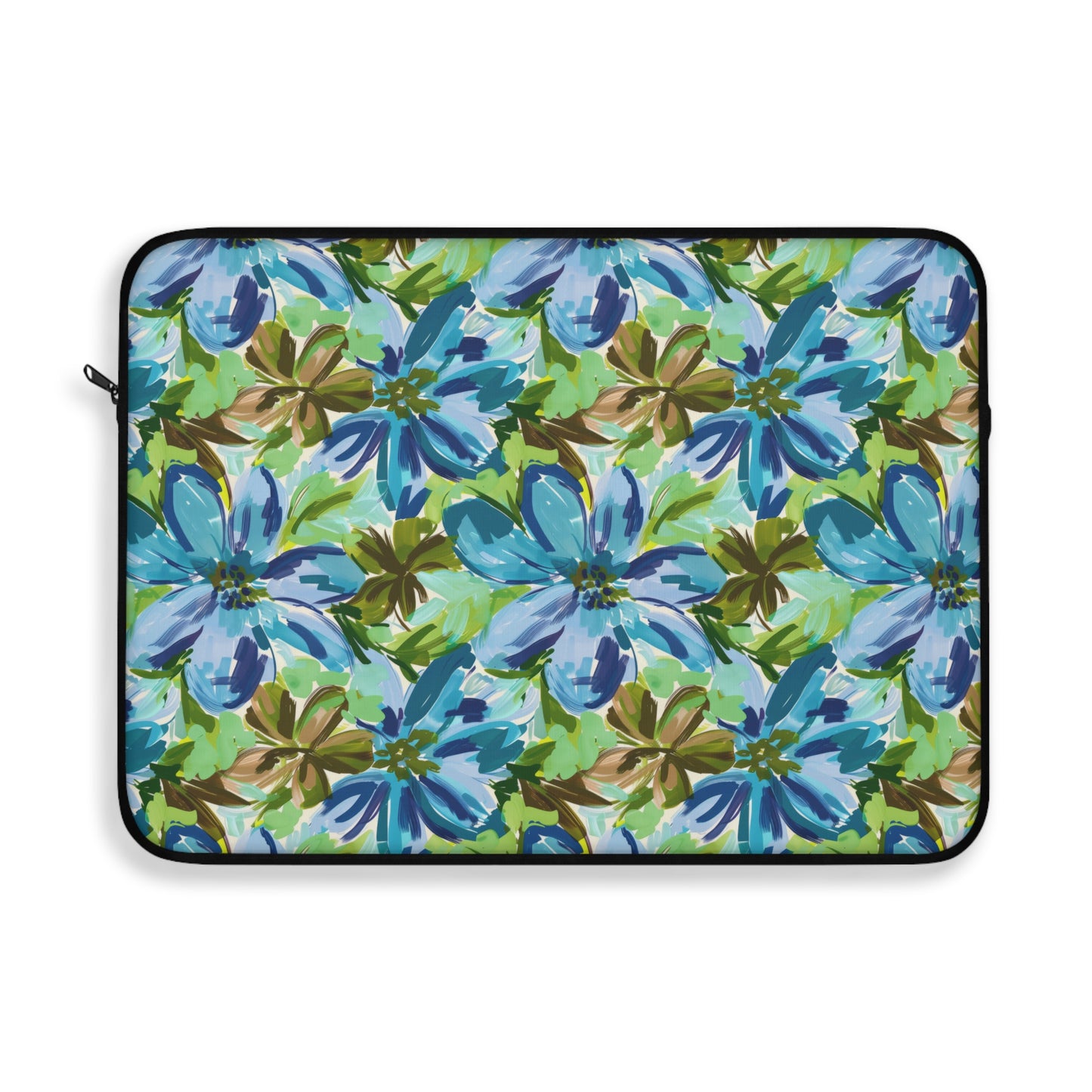 Tranquil Earth Tones: Watercolor Flowers in Blue, Brown, and Green Hues Laptop or Ipad Protective Sleeve 3 Sizes Available