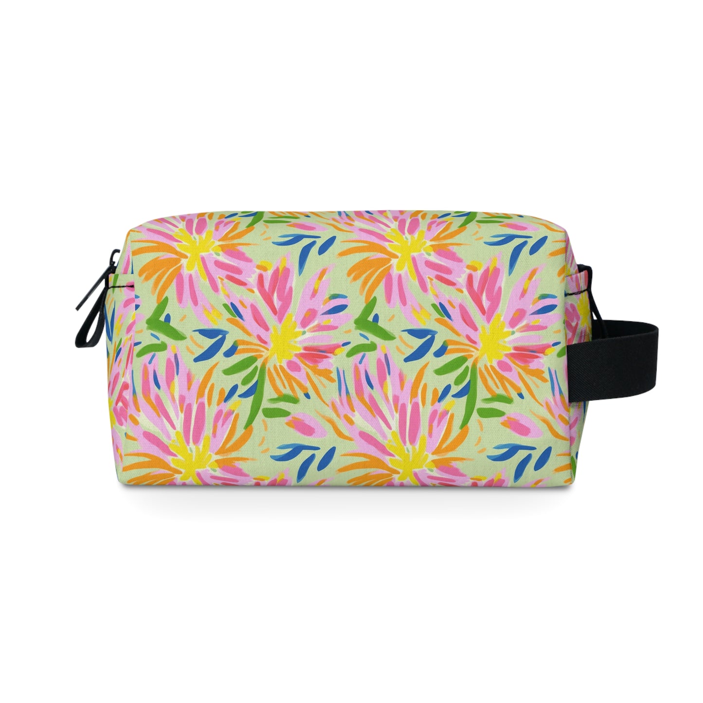 Blossoms in Bloom: Watercolor Pink and Yellow Flower Bursts Design - Toiletry Bag