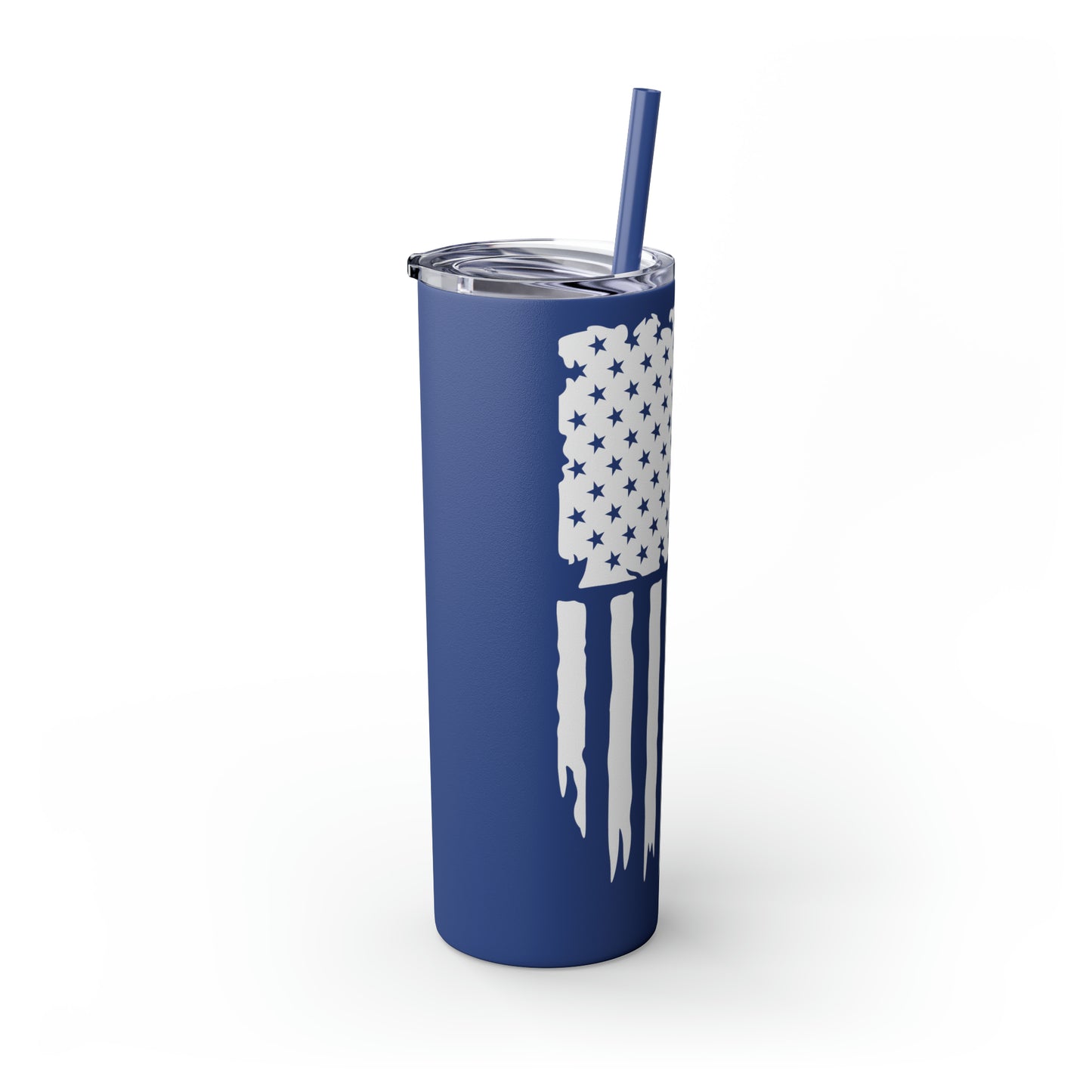 American Flag with Realtor - White 20oz Skinny Tumbler with Straw