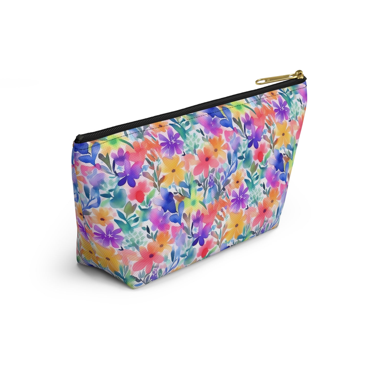 Radiant Watercolor Blooms: Bright and Vivid Floral  Design - Makeup & Accessory Bag 2 Sizes