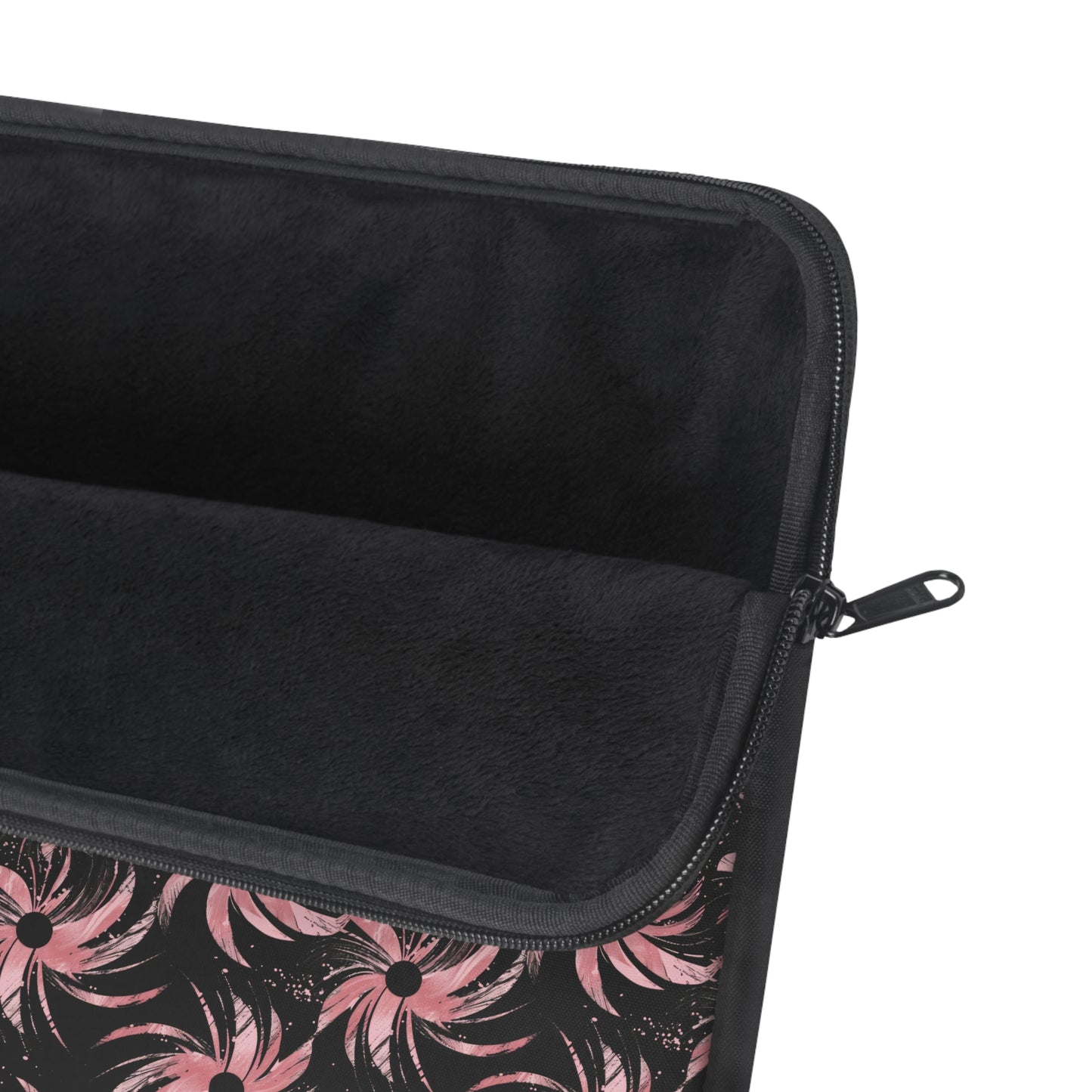 Stellar Blooms of Cosmic Pink on Midnight Black Design Laptop or Ipad Protective Sleeve 3 Sizes Available