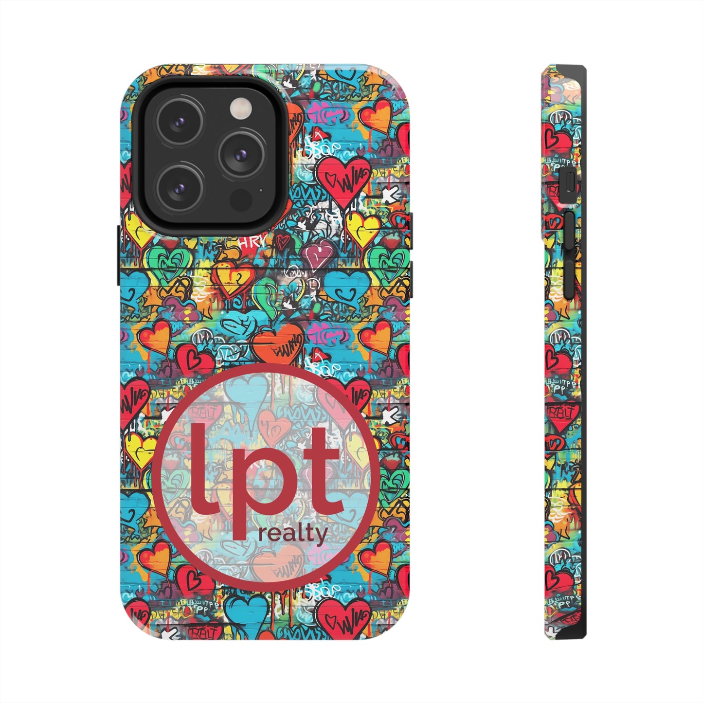 LPT Realty Logo -  Street Art Graffiti Hearts Design Iphone Tough Phone Case