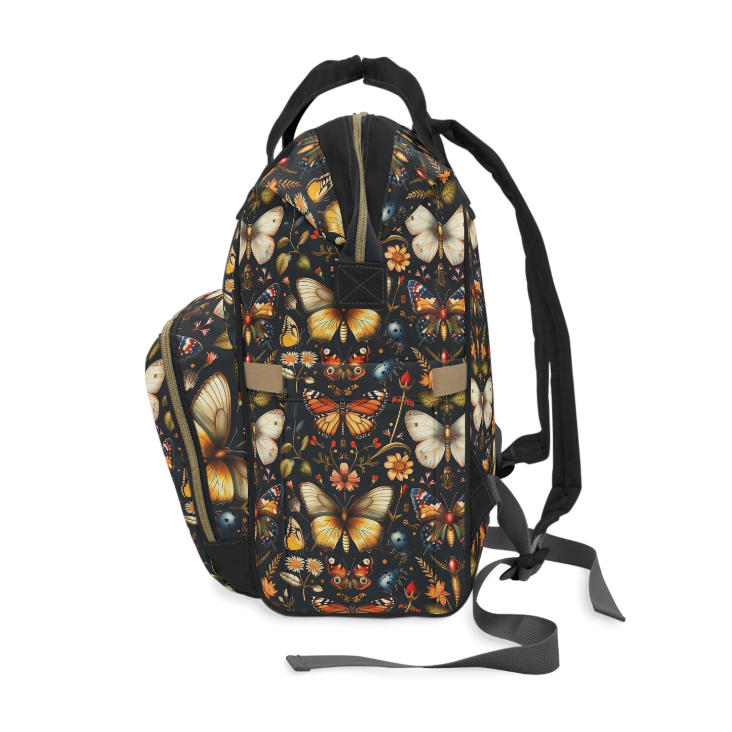 Enchanted Garden of Butterflies and Botanicals in Rich Autumn Hues on a Deep Night Background Multifunctional Diaper Backpack