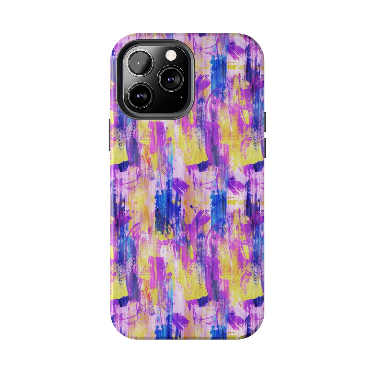 Pink & Yellow Spring Painted Abstract Iphone Tough Phone Case