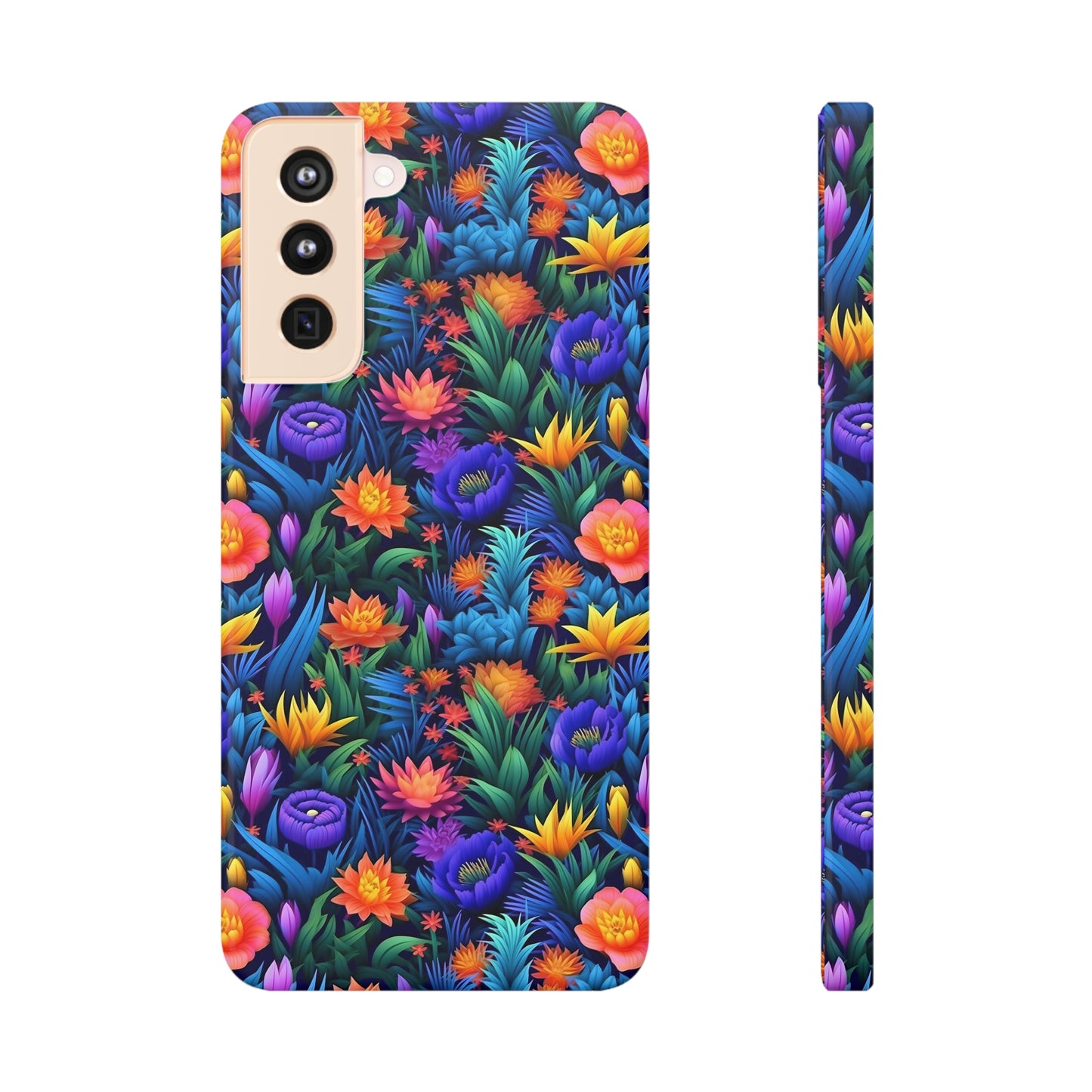 3D Tropical Bright Flowers Samsung Slim Cases