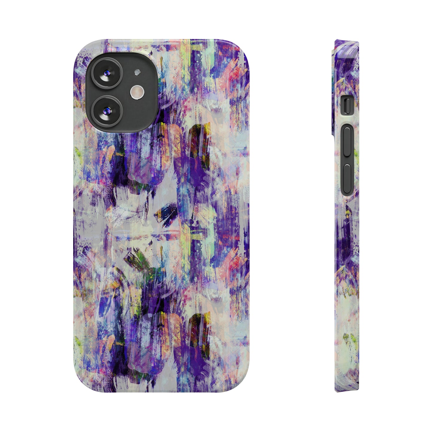 Purple Spring Painted Abstract Iphone 15-12 Slim Phone Case