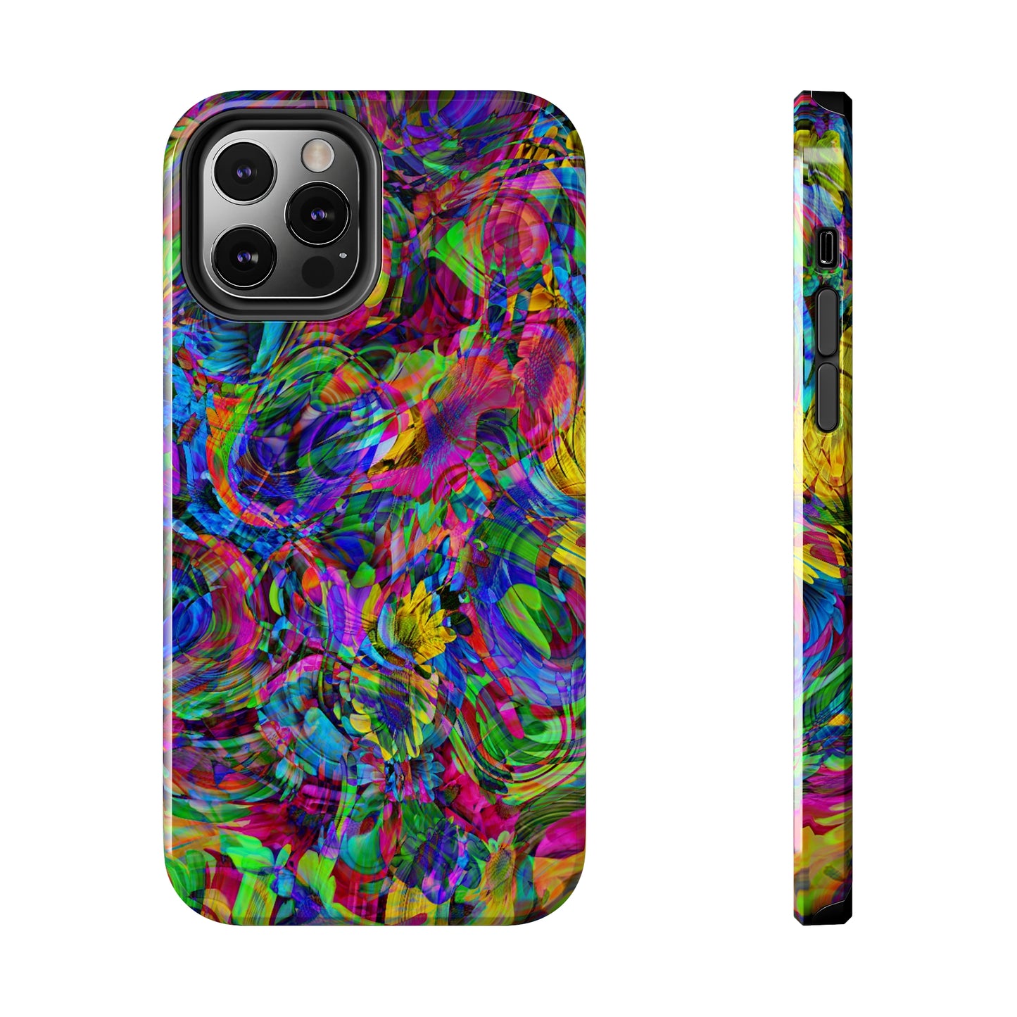 Rainbow Swirls Design Iphone Tough Phone Case